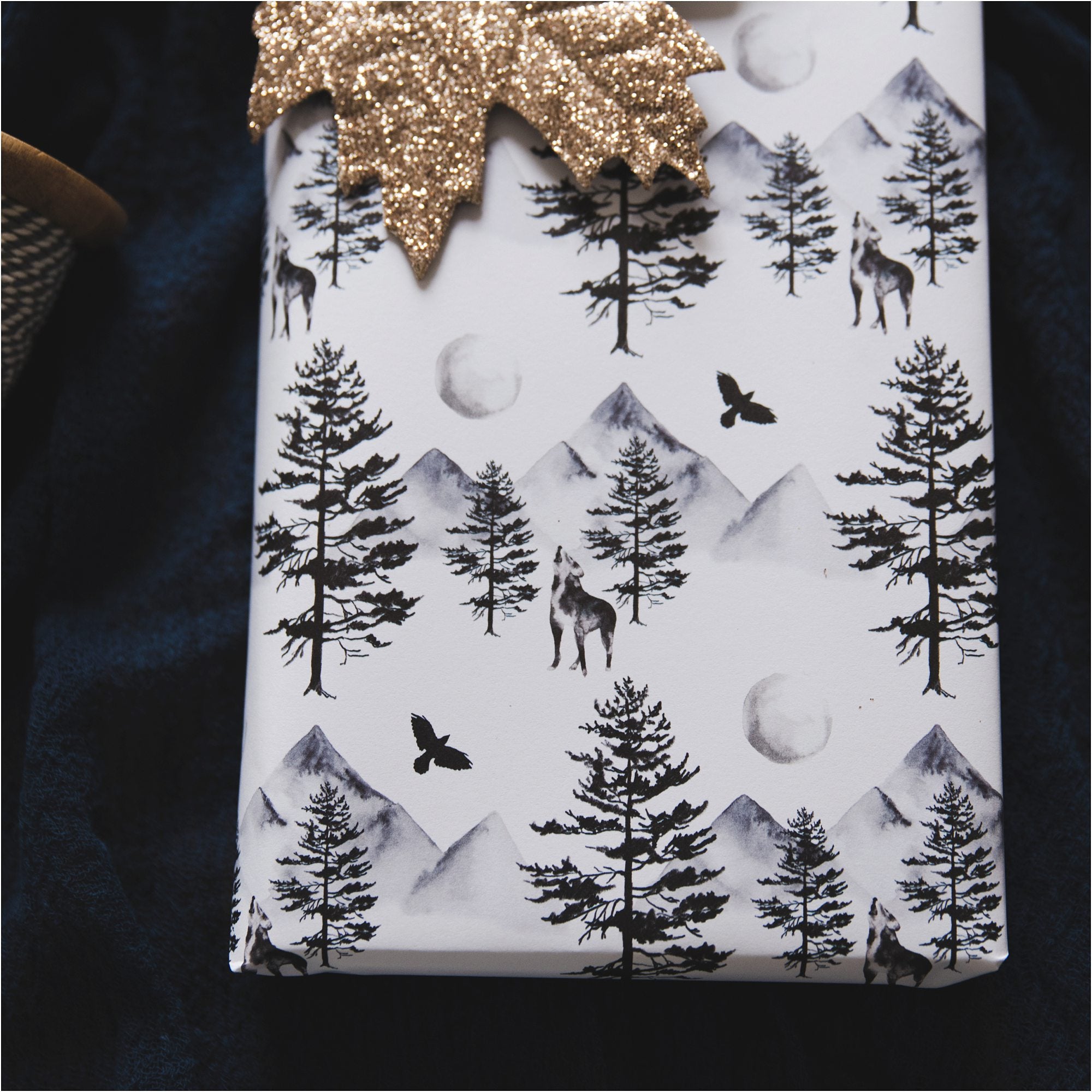 Christmas Gift Wrap Set: Moonlit Winter & Celestial Night