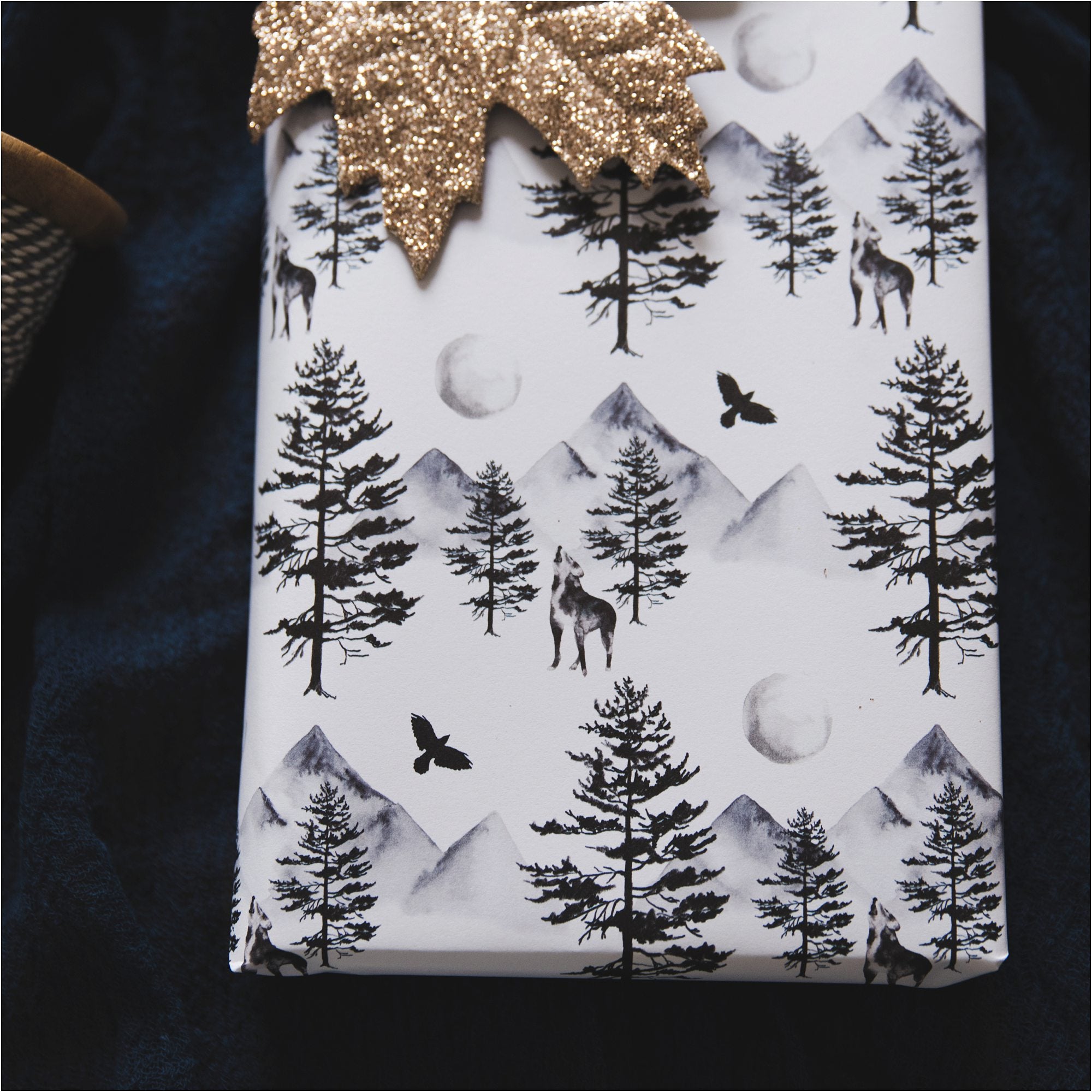 Christmas Gift Wrap Set: Moonlit Winter &amp; Celestial Night