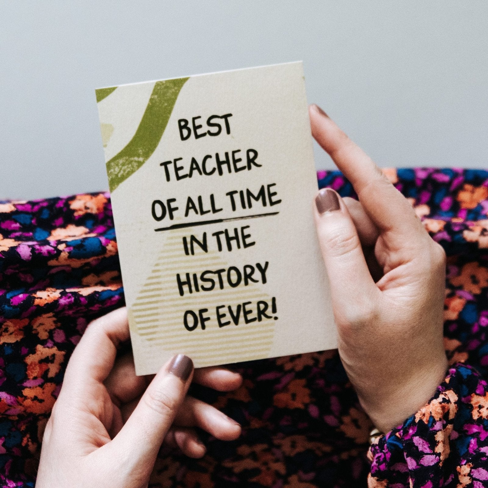 Best Teacher of All Time Thank You Card - I am Nat Ltd - Greeting Card