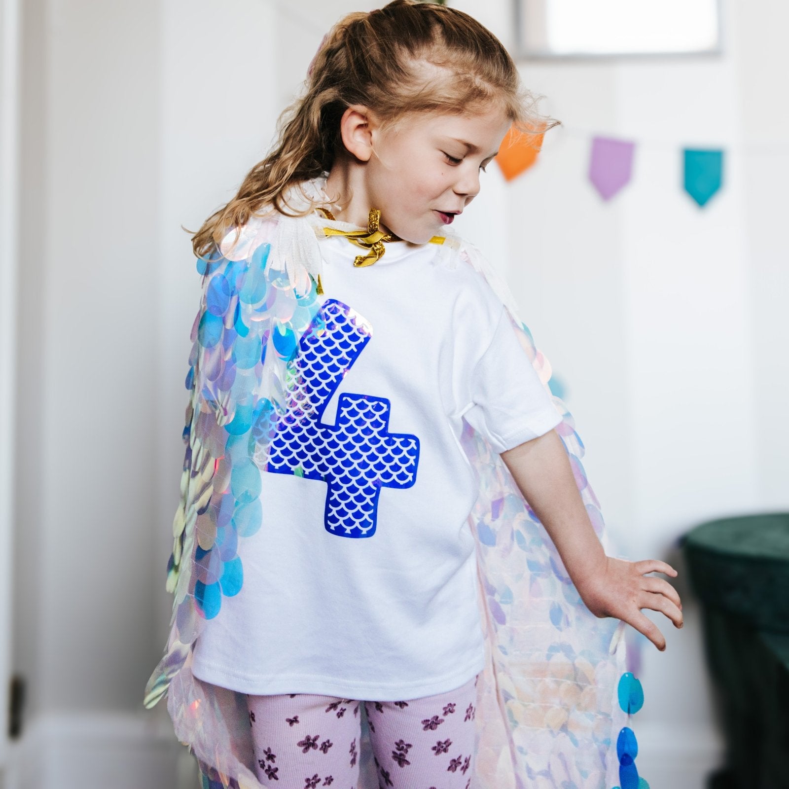 Children's Iridescent Mermaid Number Birthday T-Shirt - I am Nat Ltd - Children's T-Shirt