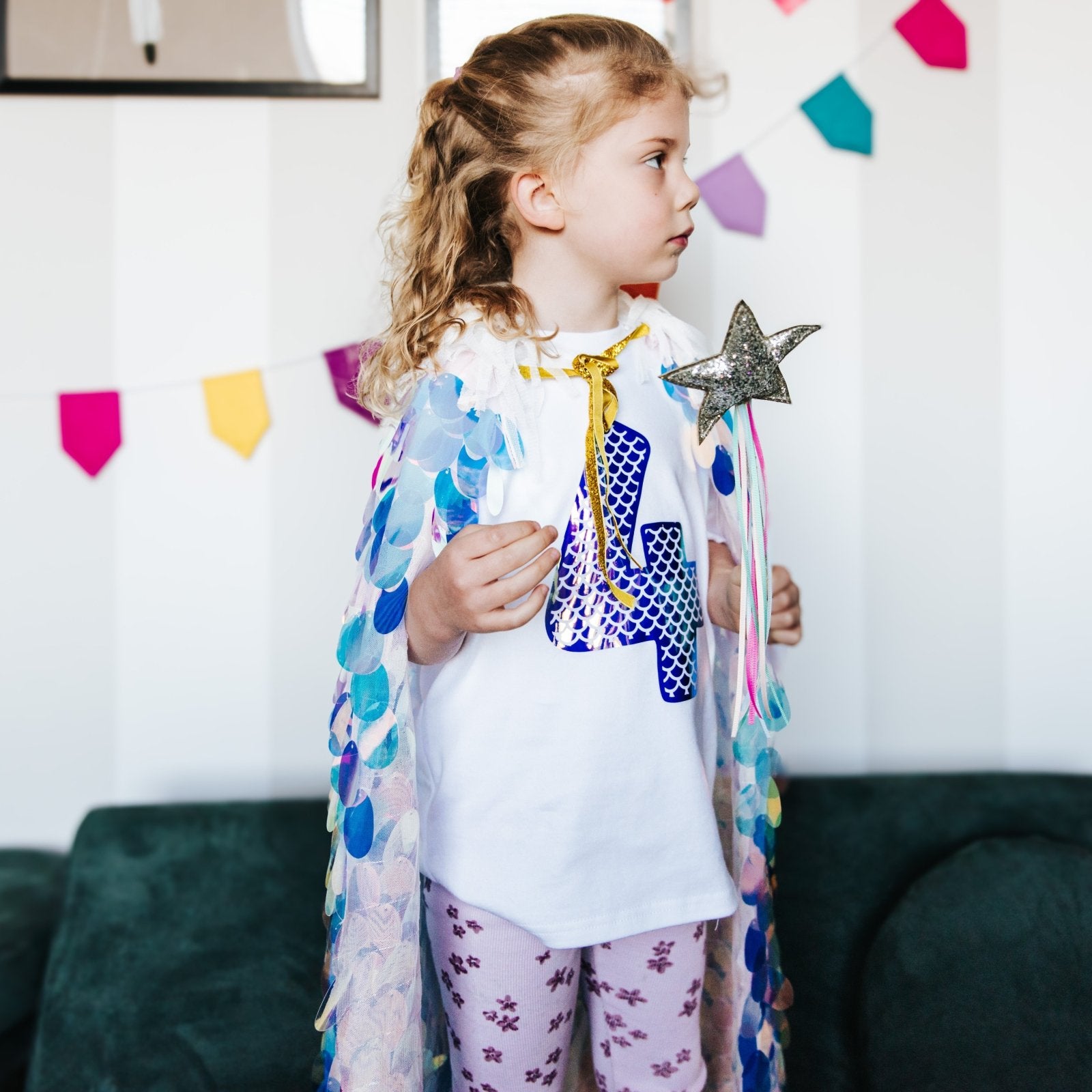 Children's Iridescent Mermaid Number Birthday T-Shirt - I am Nat Ltd - Children's T-Shirt