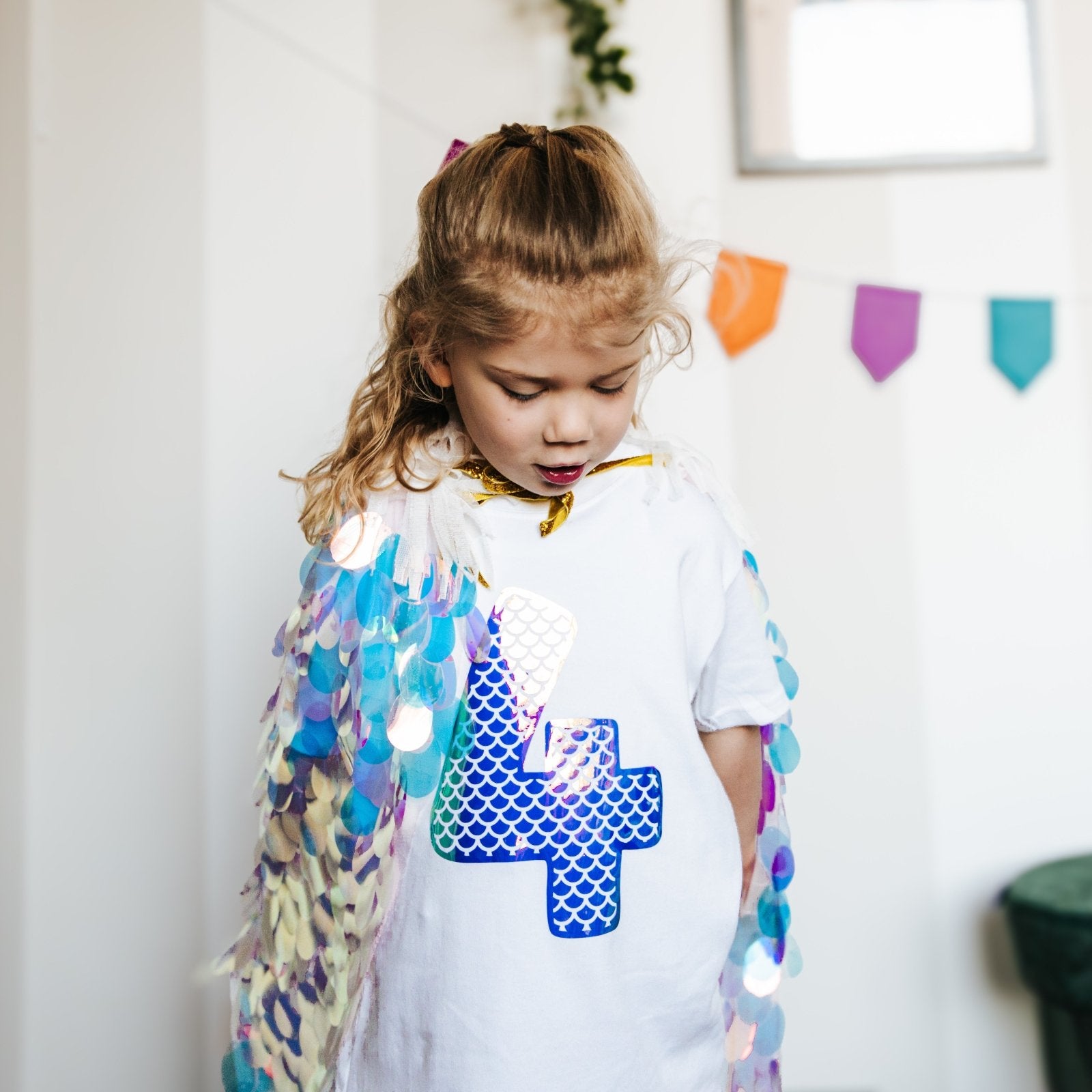 Children's Iridescent Mermaid Number Birthday T-Shirt - I am Nat Ltd - Children's T-Shirt