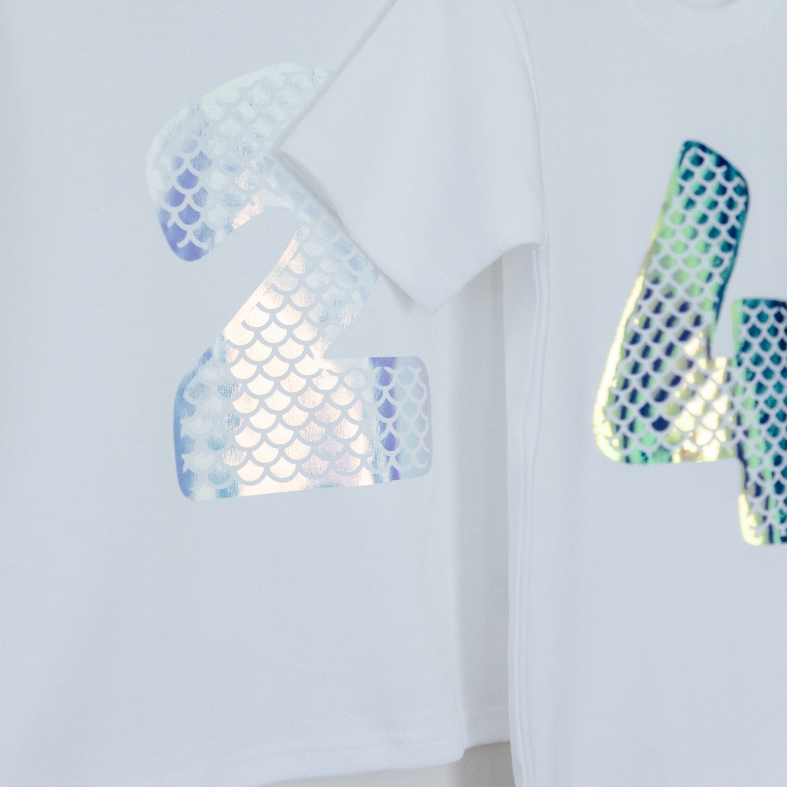 Children's Iridescent Mermaid Number Birthday T-Shirt - I am Nat Ltd - Children's T-Shirt