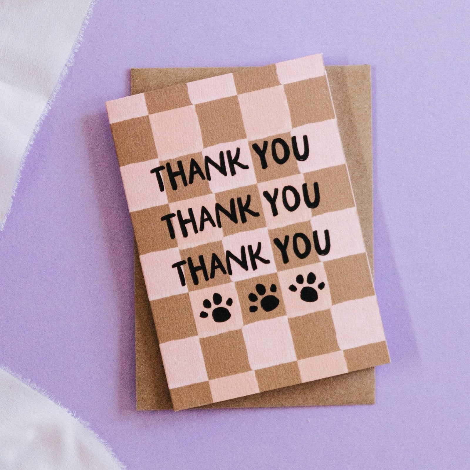 Dog or Cat Paw Print Thank You Card - I am Nat Ltd - Greeting Card