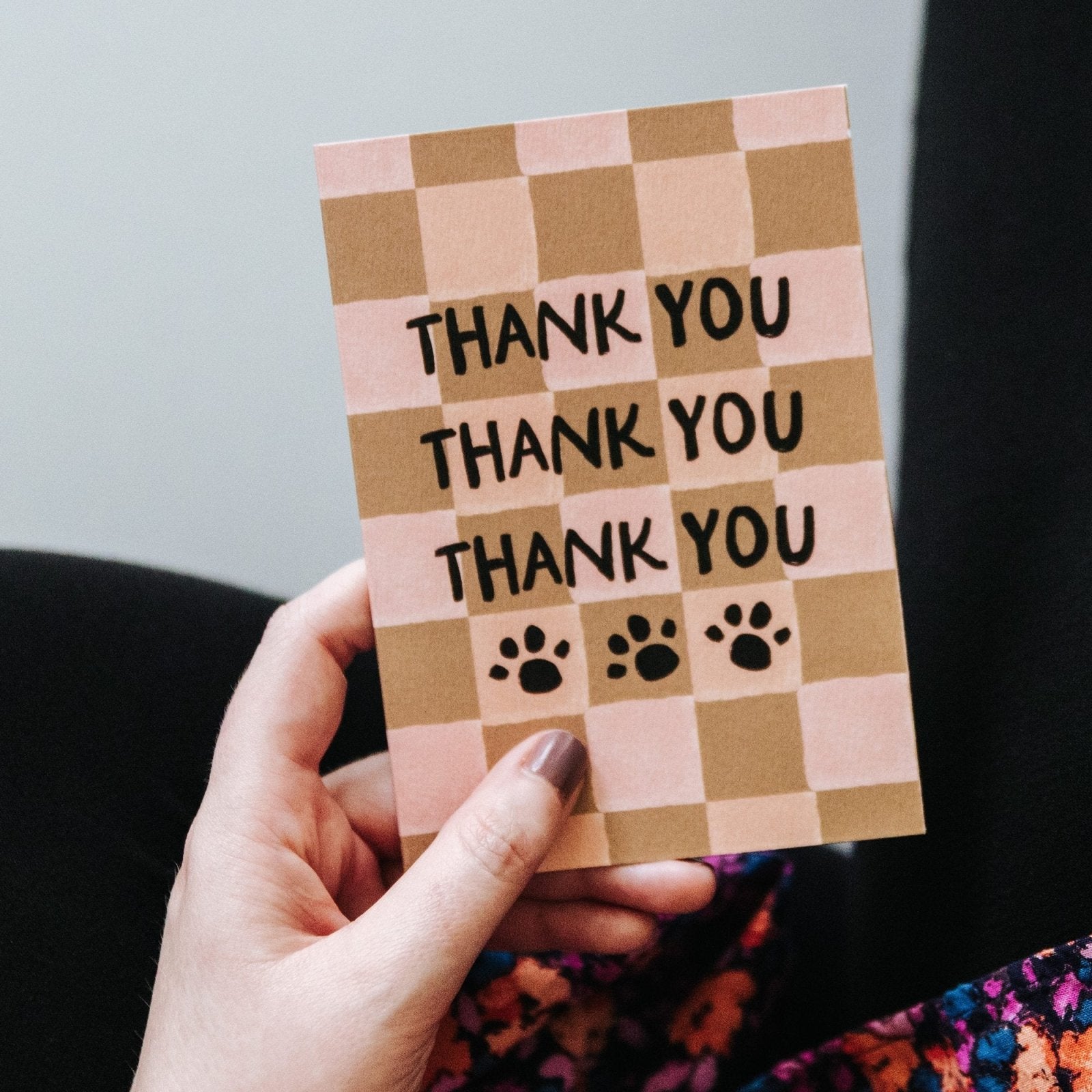 Dog or Cat Paw Print Thank You Card - I am Nat Ltd - Greeting Card