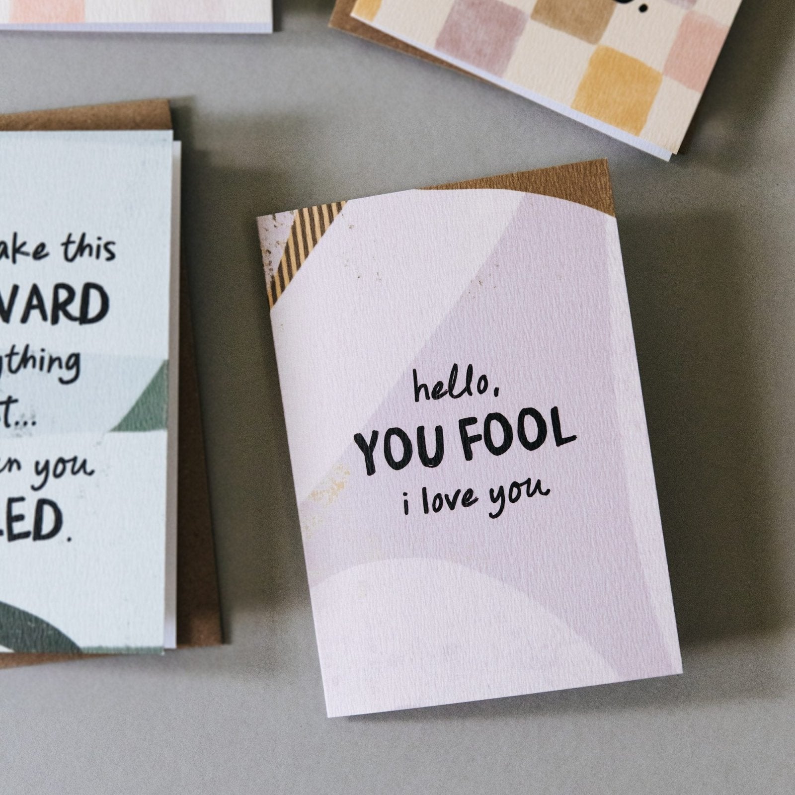 Hello, You Fool, I Love You Anniversary and Valentine's Card - I am Nat Ltd - Greeting Card