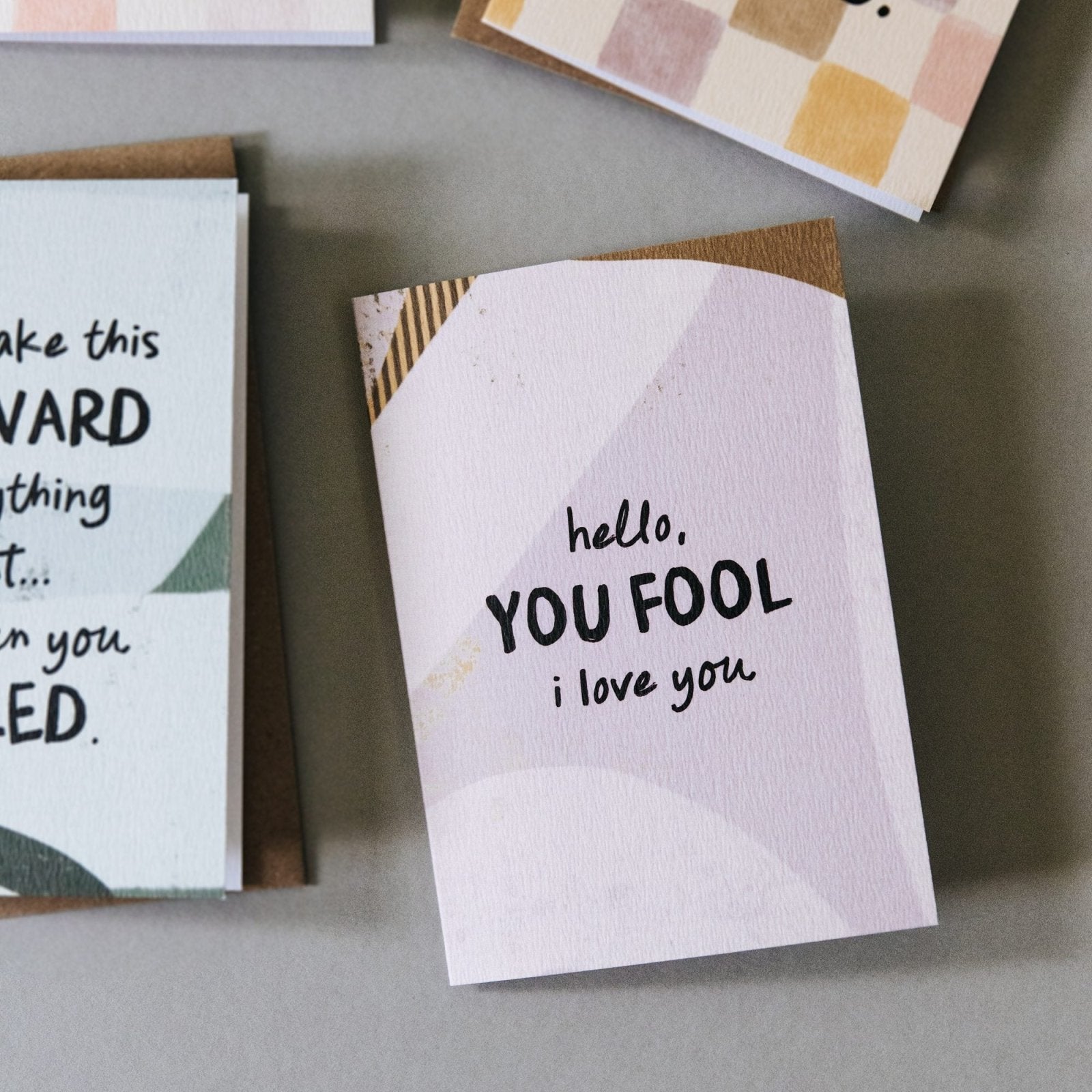 Hello, You Fool, I Love You Anniversary and Valentine&#39;s Card - I am Nat Ltd - Greeting Card