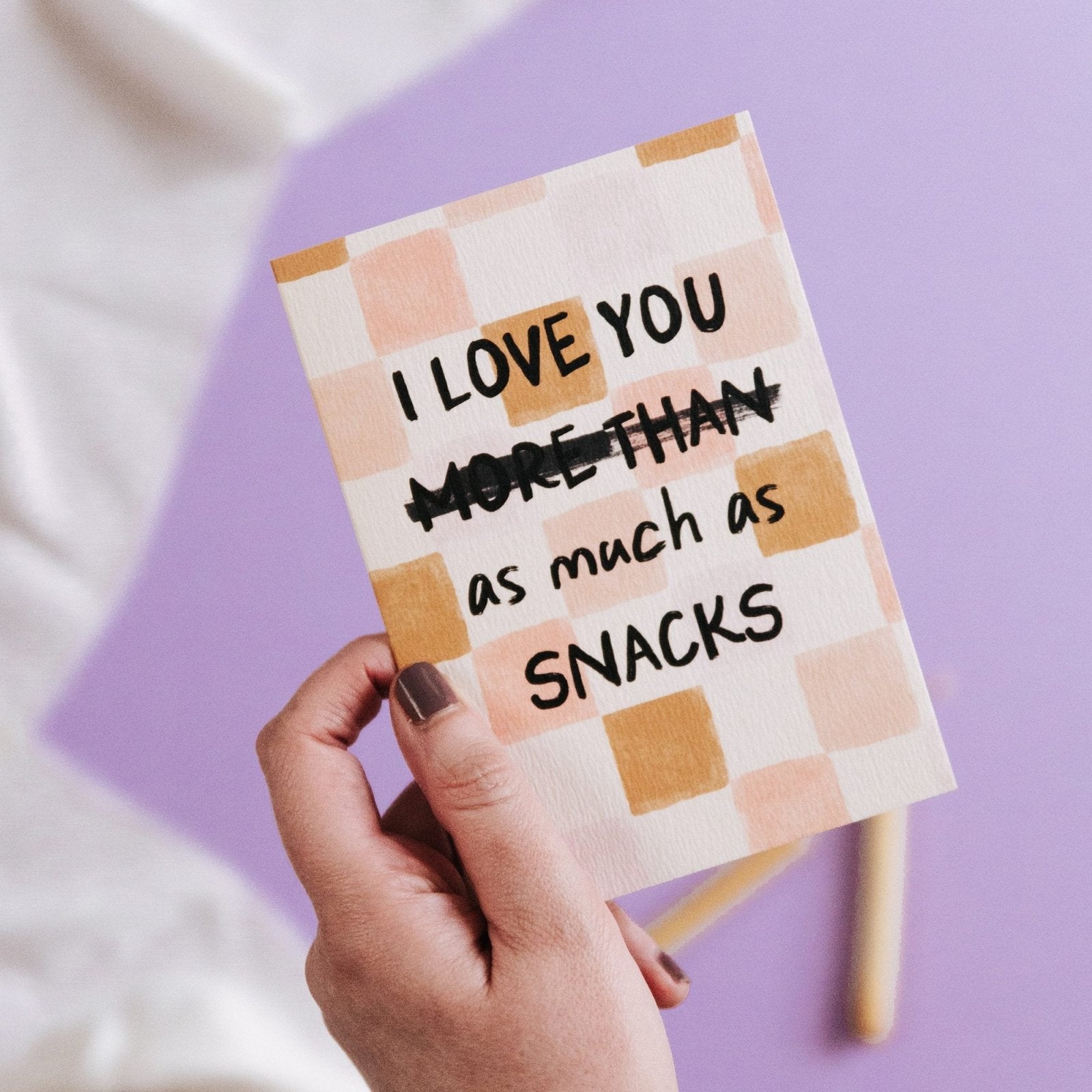 I Love You As Much As Snacks Card - I am Nat Ltd - Greeting Card