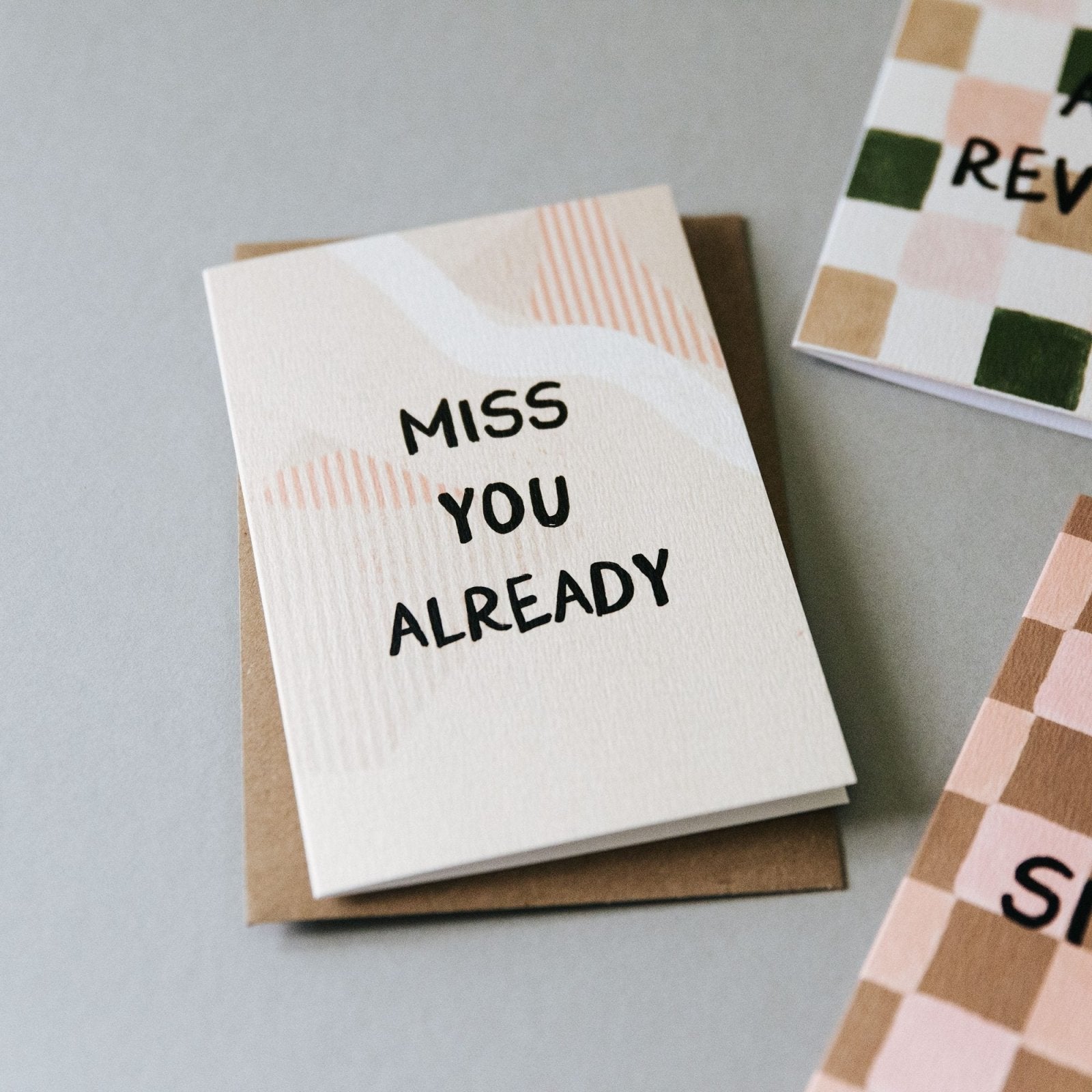 Miss You Already Leaving Card - I am Nat Ltd - Greeting Card