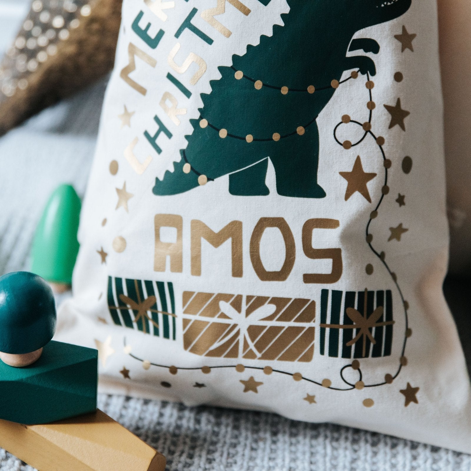 Personalised Dinosaur Children's Christmas Sack - I am Nat Ltd - Christmas Sack