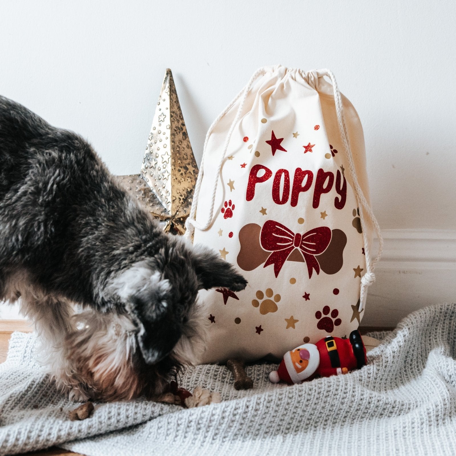 Personalised Glitter Dog Christmas Sack - I am Nat Ltd - Christmas Sack