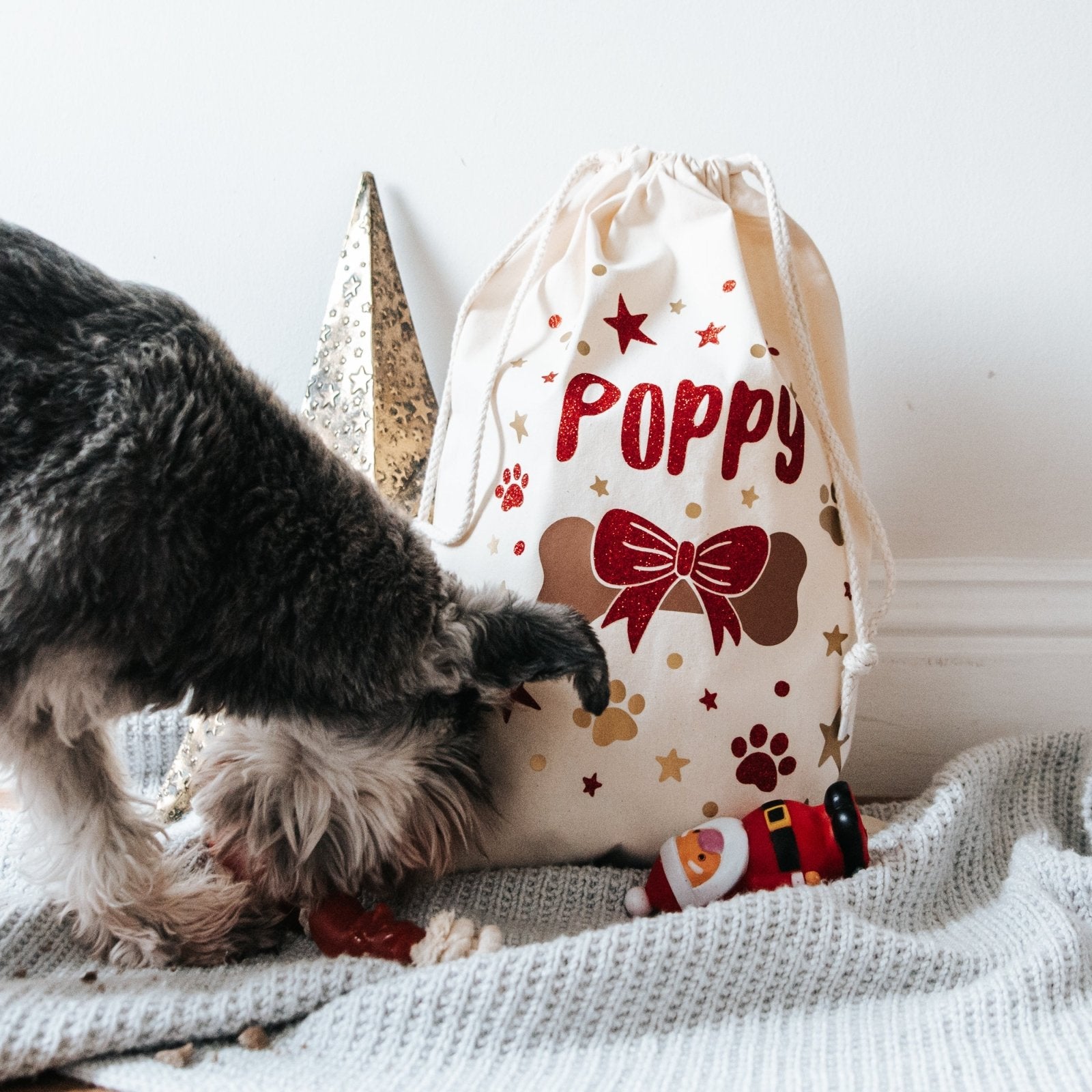 Personalised Glitter Dog Christmas Sack - I am Nat Ltd - Christmas Sack