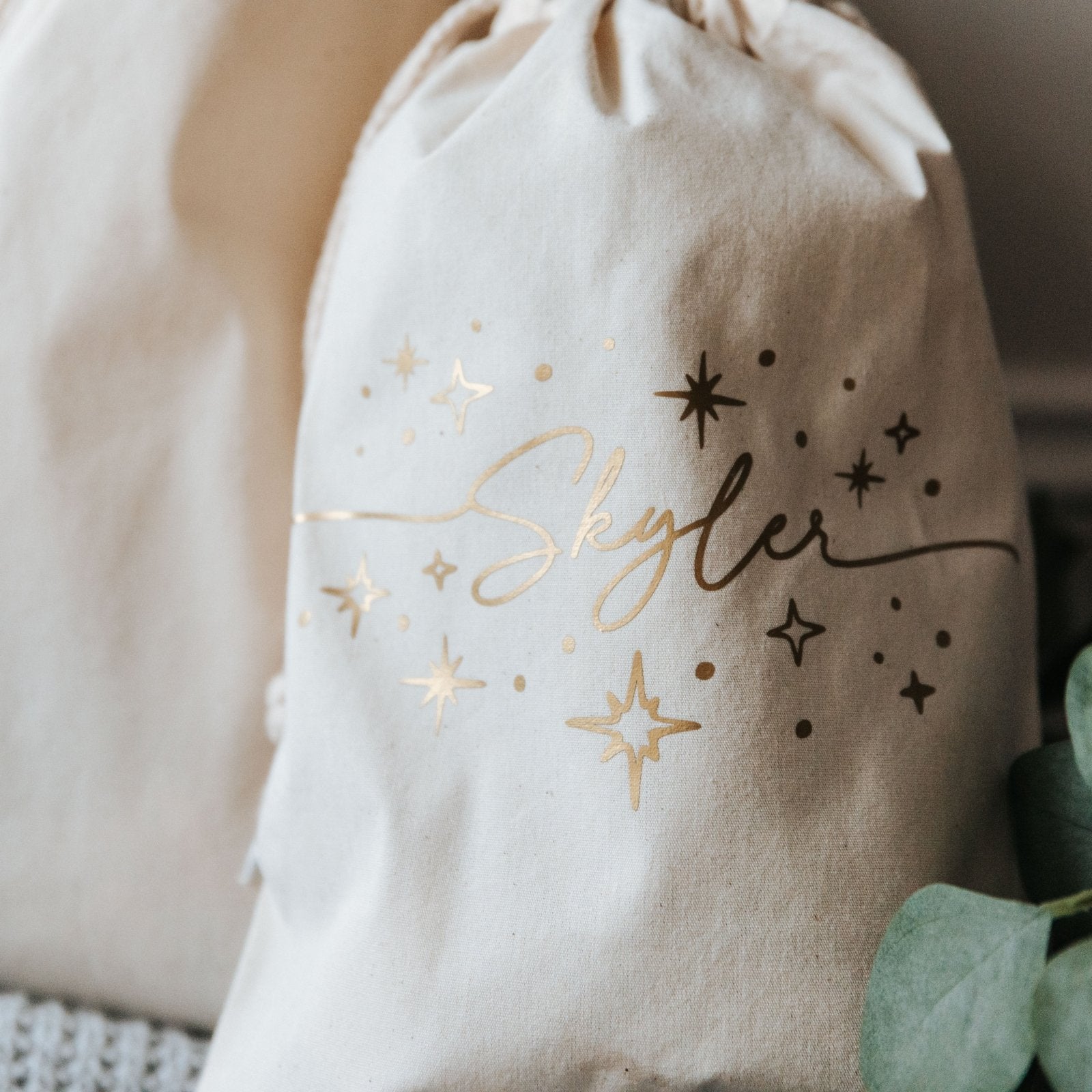 Personalised Name & Stars Christmas Sack - I am Nat Ltd - Christmas Sack