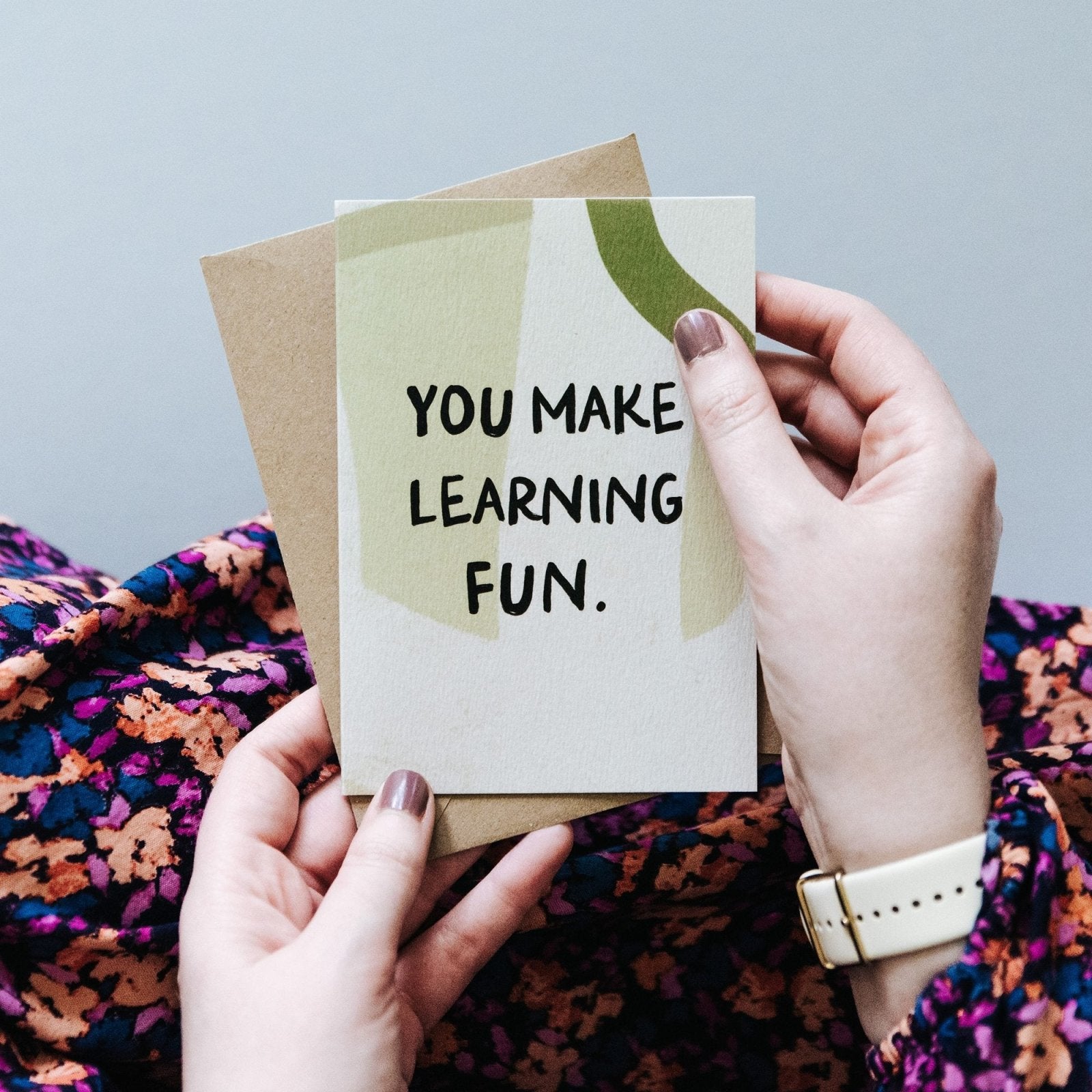 You Make Learning Fun - Teacher Thank You Card - I am Nat Ltd - Greeting Card