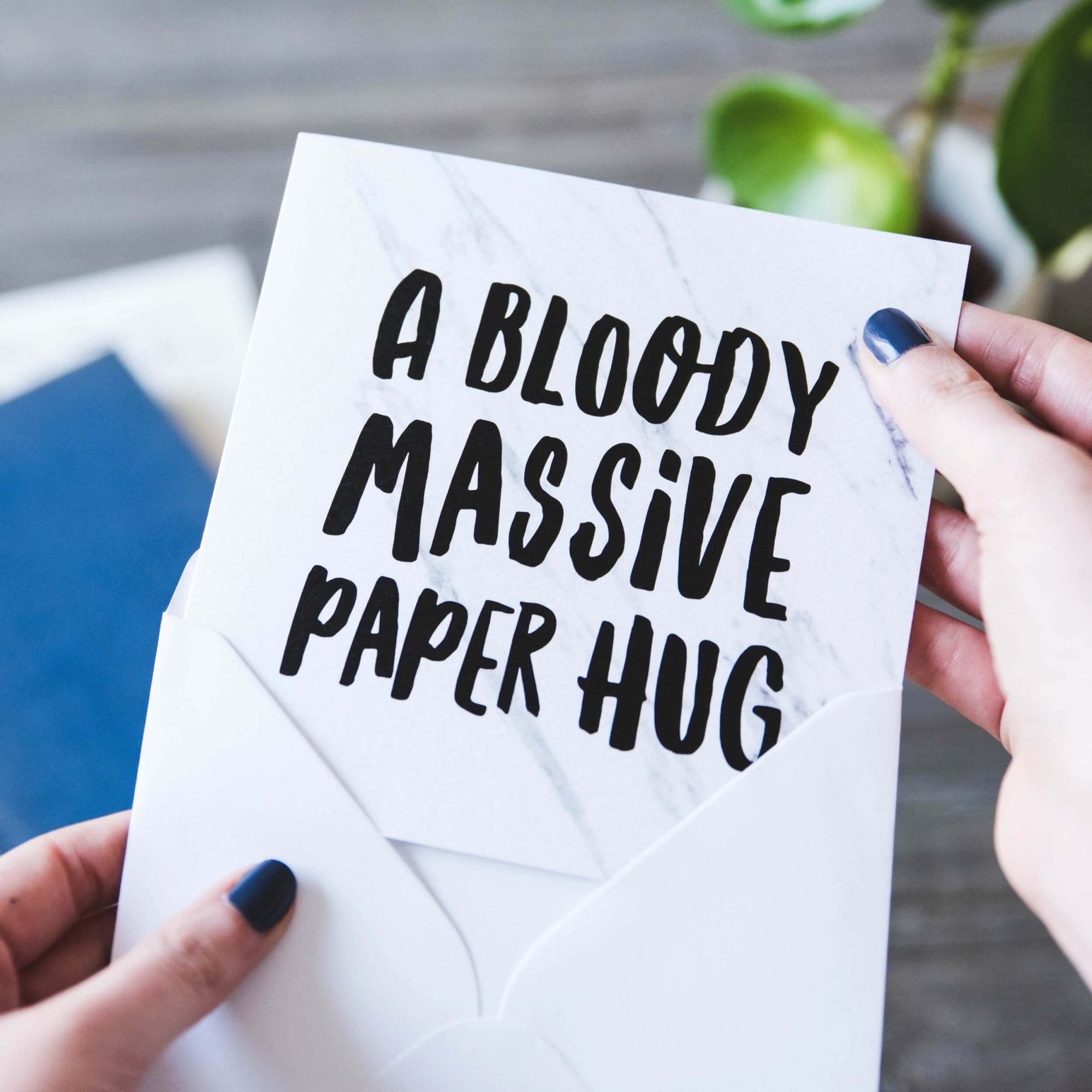 &#39;A Bloody Massive Paper Hug&#39; Thinking of You Card - I am Nat Ltd - Greeting Card