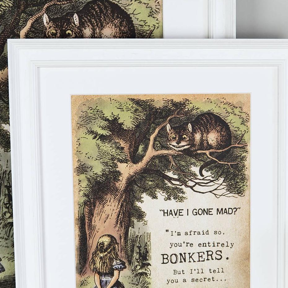 Alice in Wonderland ‘Bonkers’ Art Print - Colour Version - I am Nat Ltd - Print