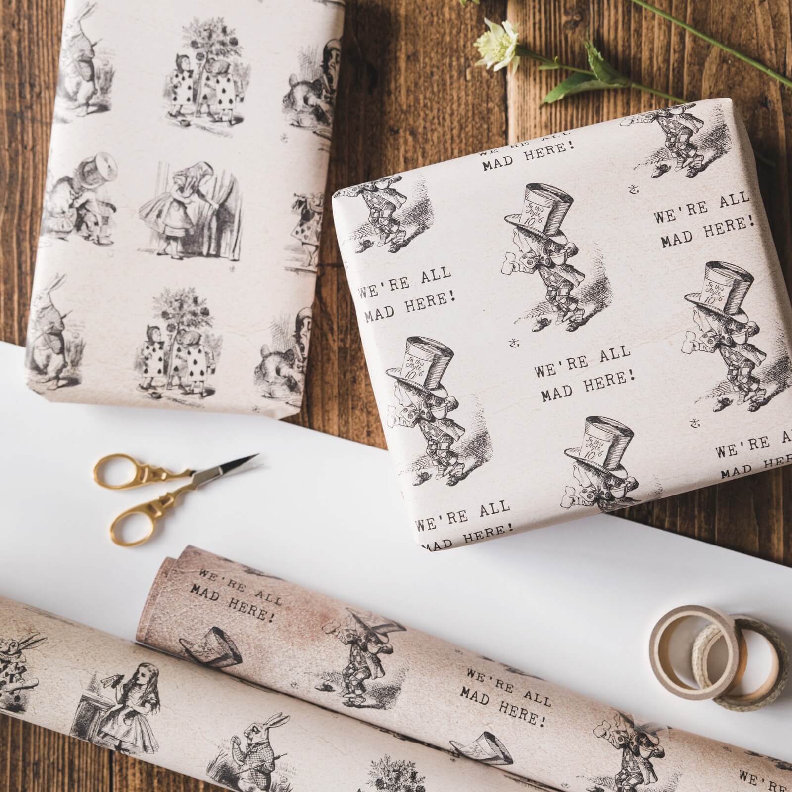 Alice in Wonderland Gift Wrap Set - I am Nat Ltd - Gift Wrap