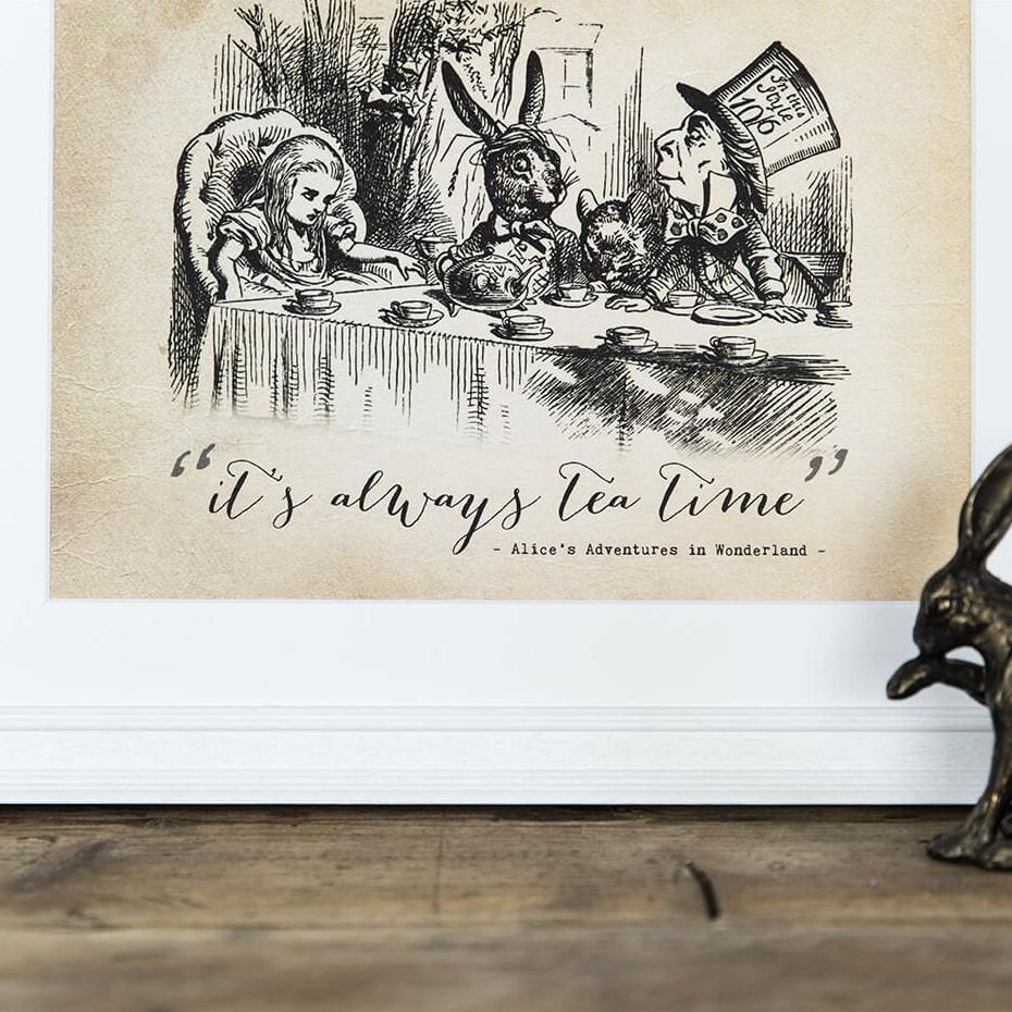 Alice in Wonderland ‘It&#39;s Always Tea Time’ Print - I am Nat Ltd - Print