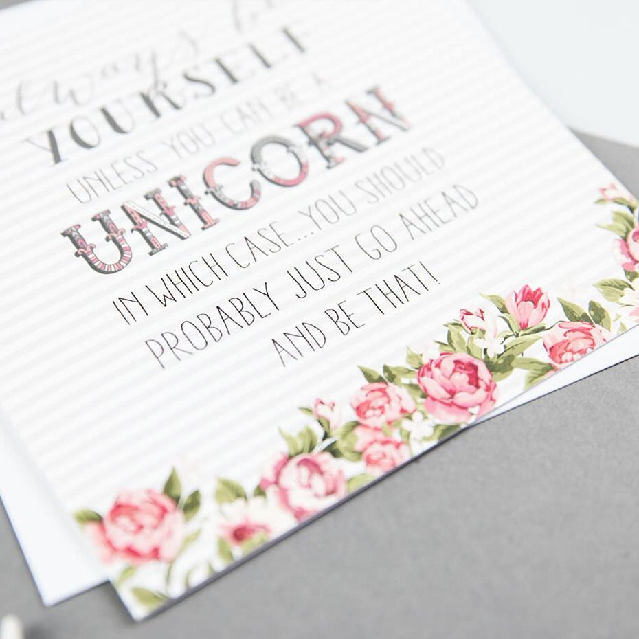 ‘Be A Unicorn’ Encouragement Card - I am Nat Ltd - Greeting Card