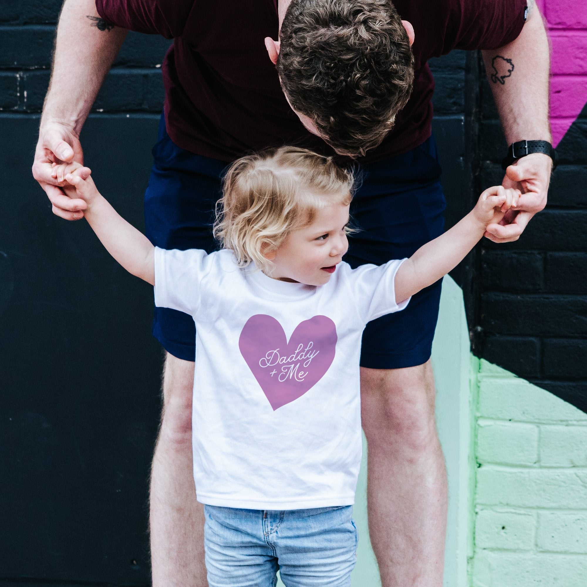 Daddy or Mummy &amp; Me Personalised Heart T-Shirt - I am Nat Ltd - Children&#39;s T-Shirt