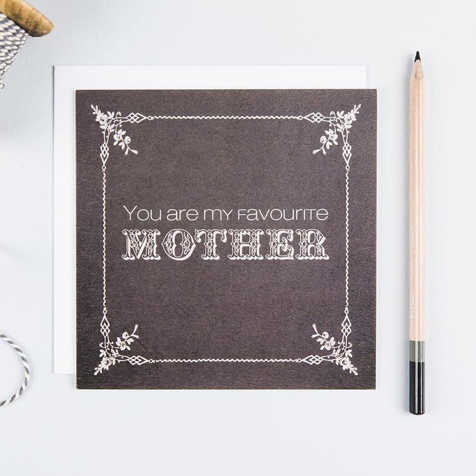 'Favourite Mother' Vintage Style Mother's Day Card - I am Nat Ltd - Greeting Card