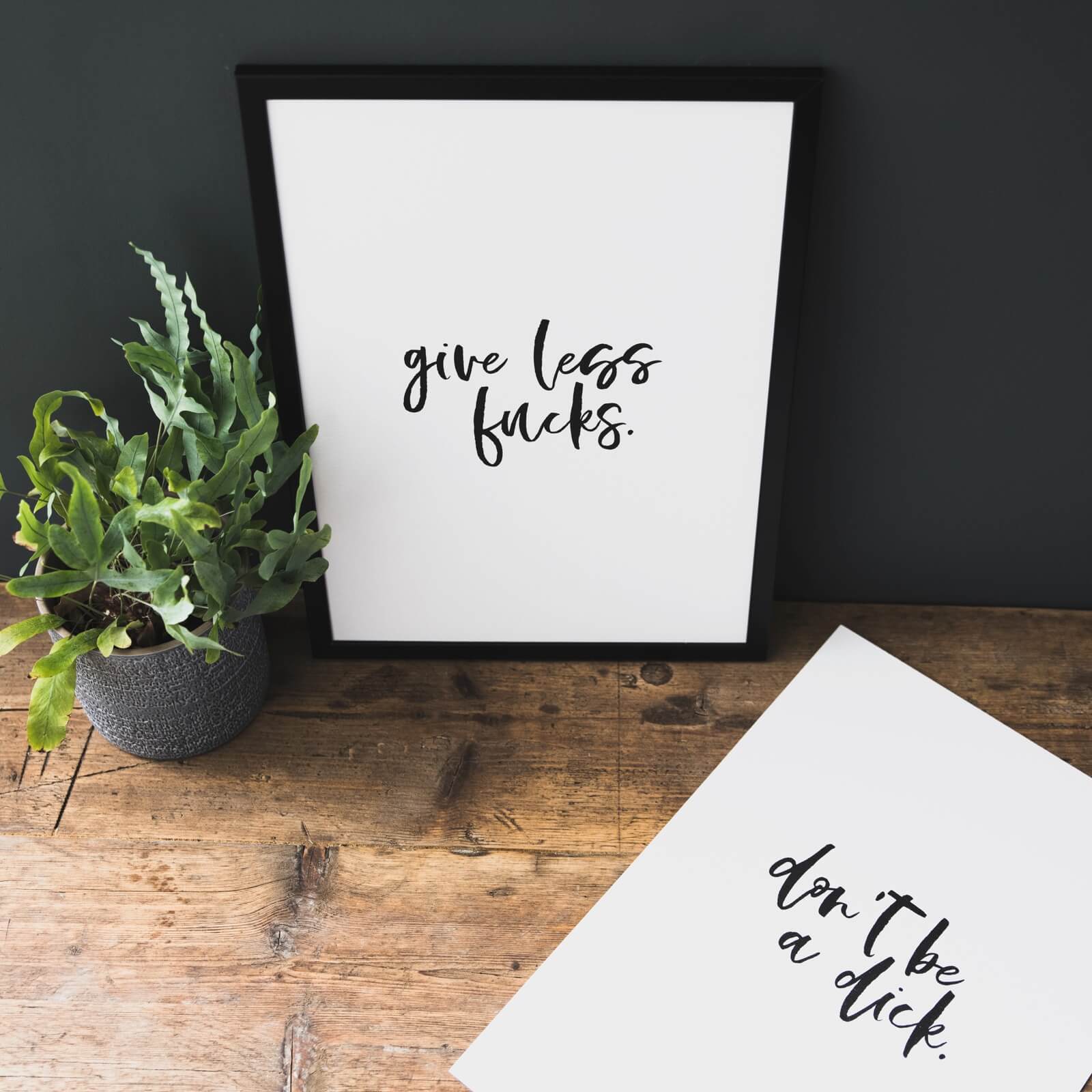 Funny Typographic Print 'Give Less Fucks' - I am Nat Ltd - Print