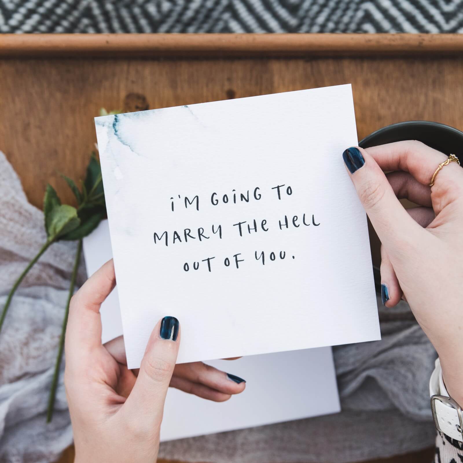 Funny Wedding Day Card &#39;Marry The Hell Out Of You&#39; - I am Nat Ltd - Greeting Card