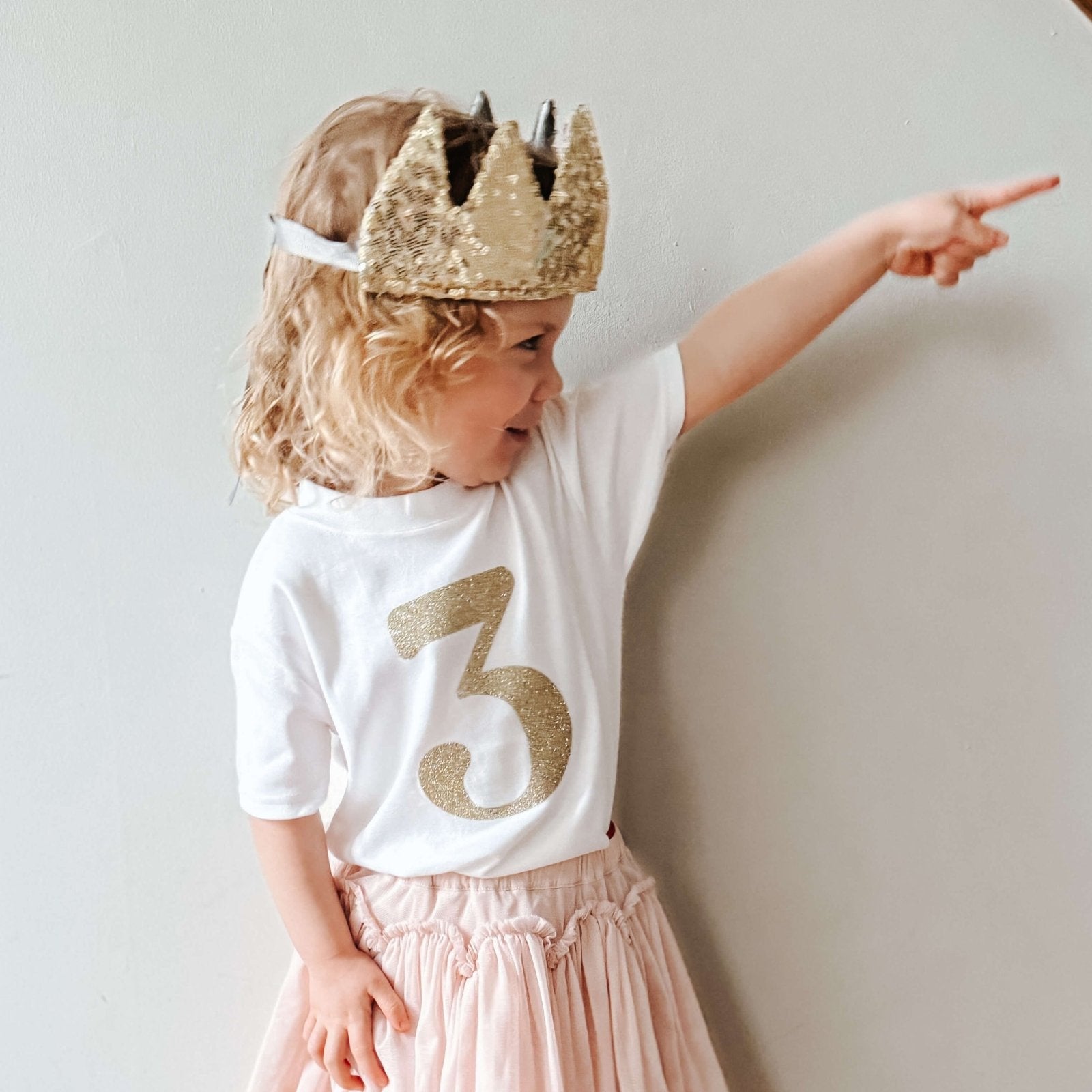 Glitter Number or Initial Children's Birthday T-Shirt - I am Nat Ltd - Children's T-Shirt