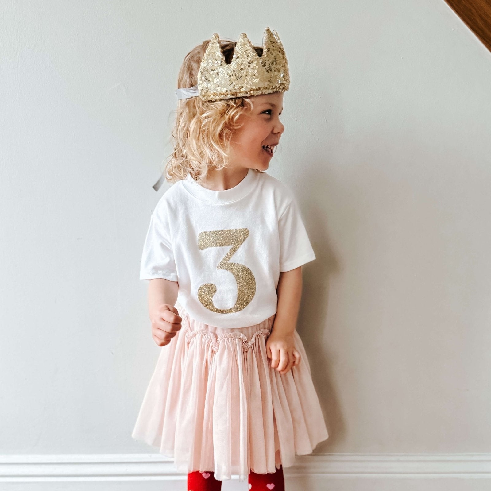 Glitter Number or Initial Children's Birthday T-Shirt - I am Nat Ltd - Children's T-Shirt