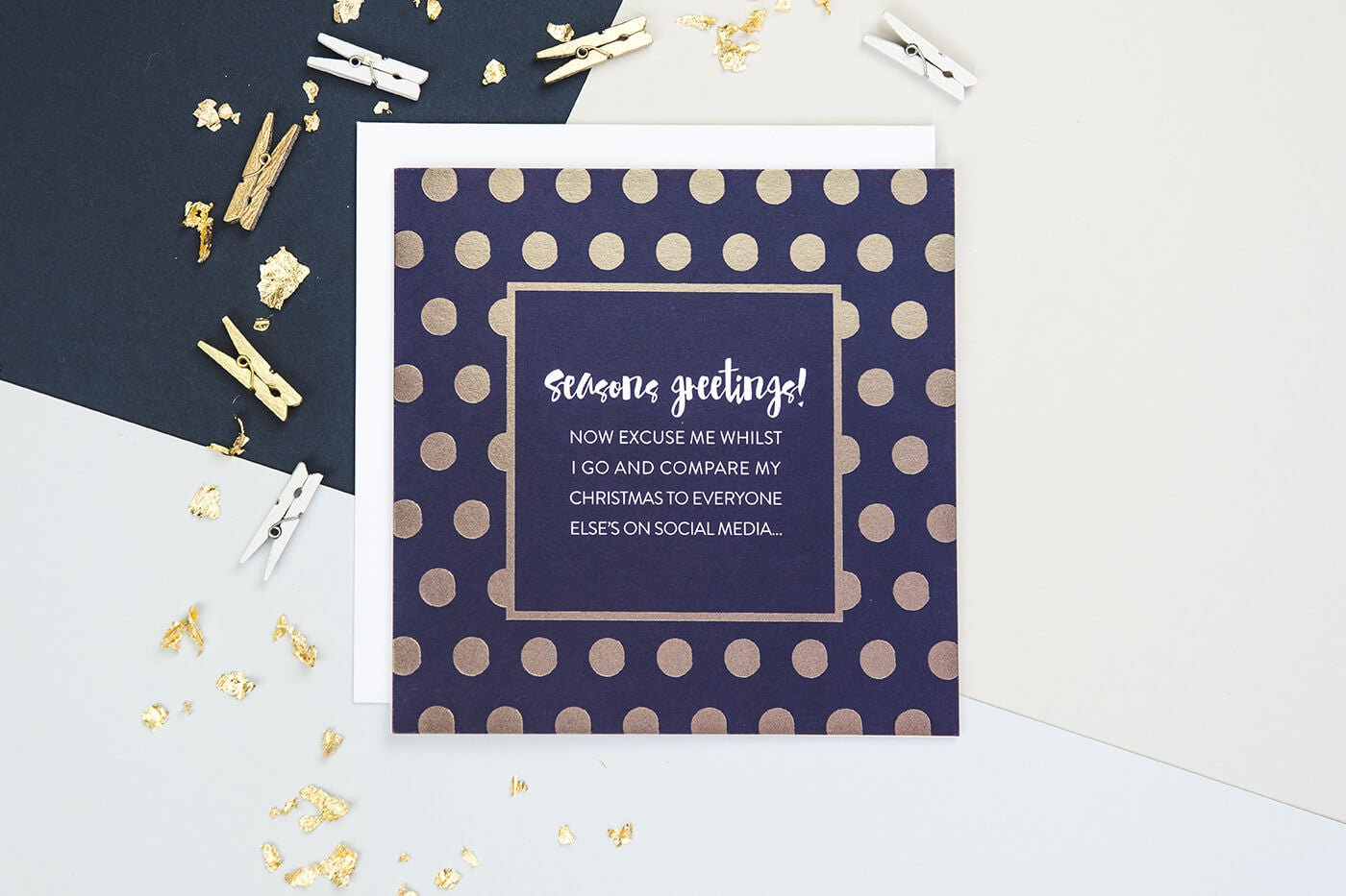 Gold Foil Socially Awkward Christmas Card Pack - I am Nat Ltd - Greeting Card