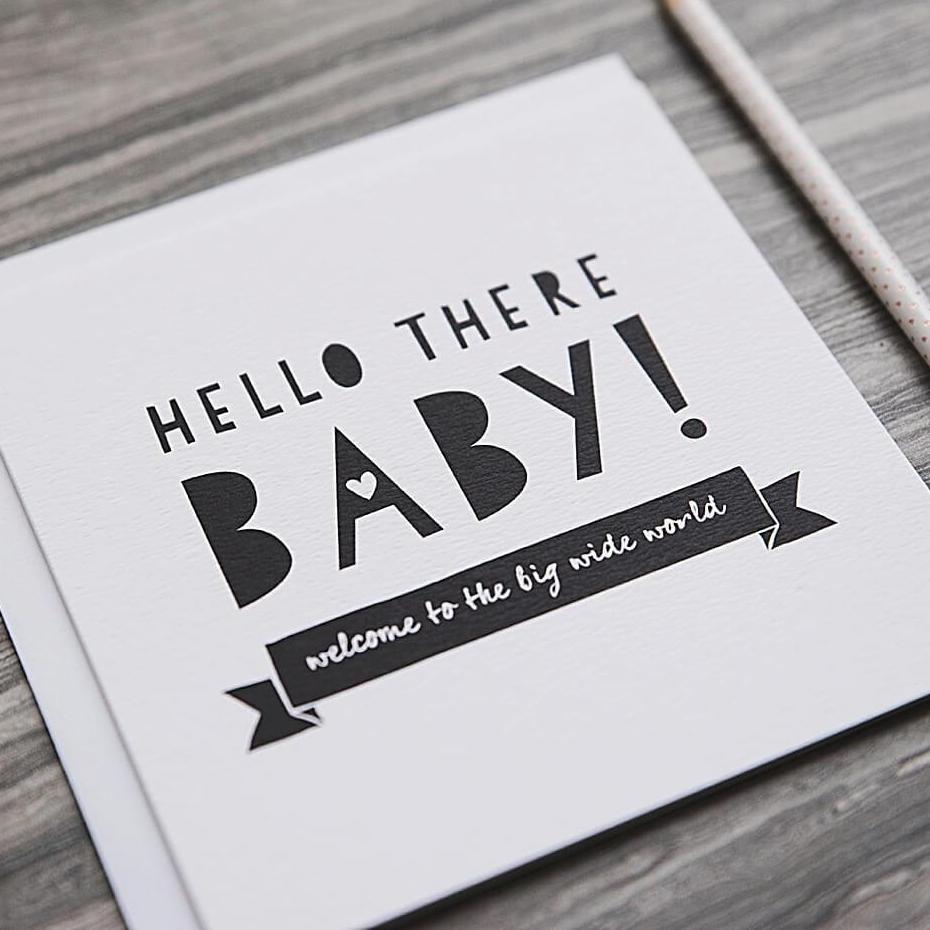 &#39;Hello There Baby&#39; Newborn Welcome Card - I am Nat Ltd - Greeting Card