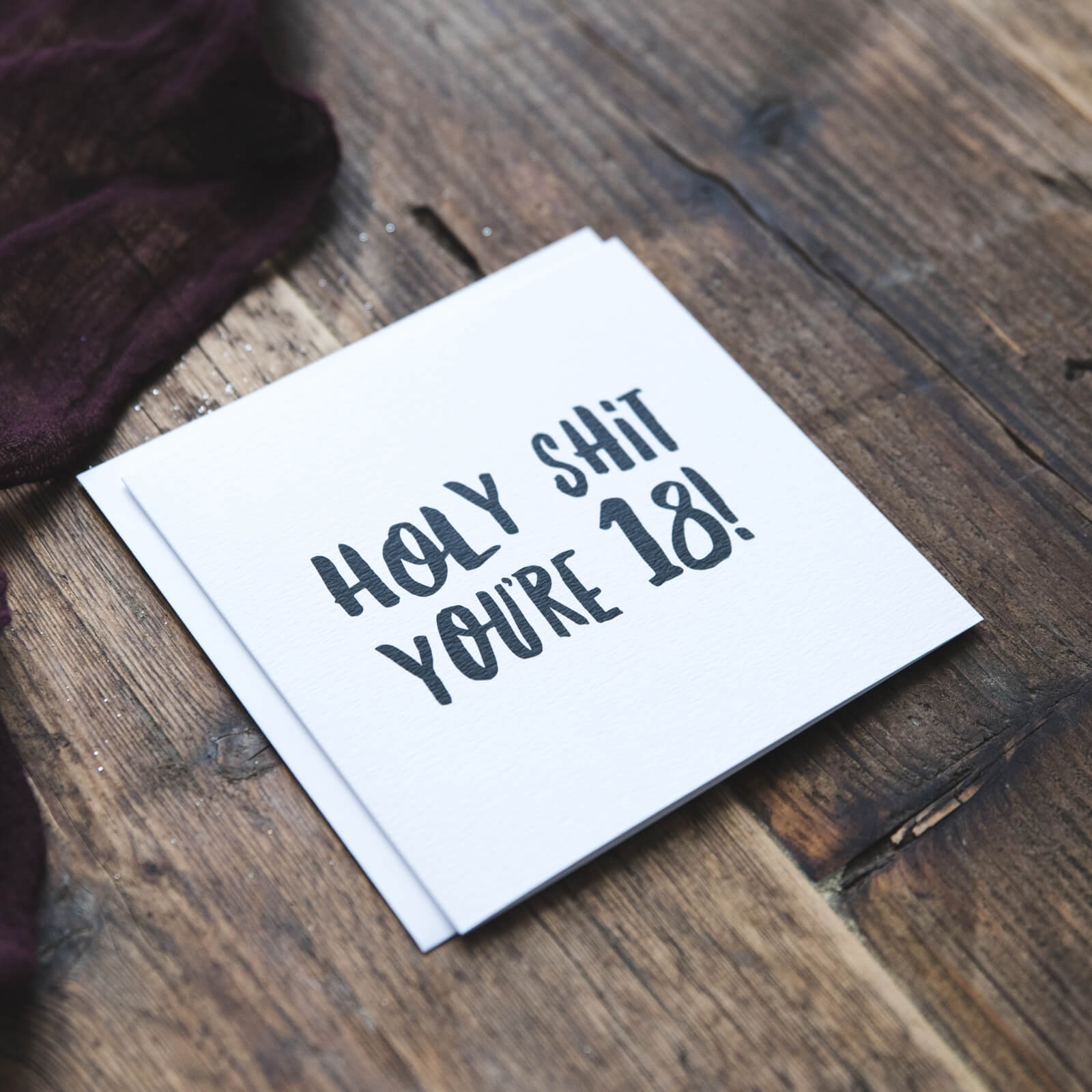 Holy Shit You&#39;re 18! Funny Birthday Card - I am Nat Ltd - Greeting Card