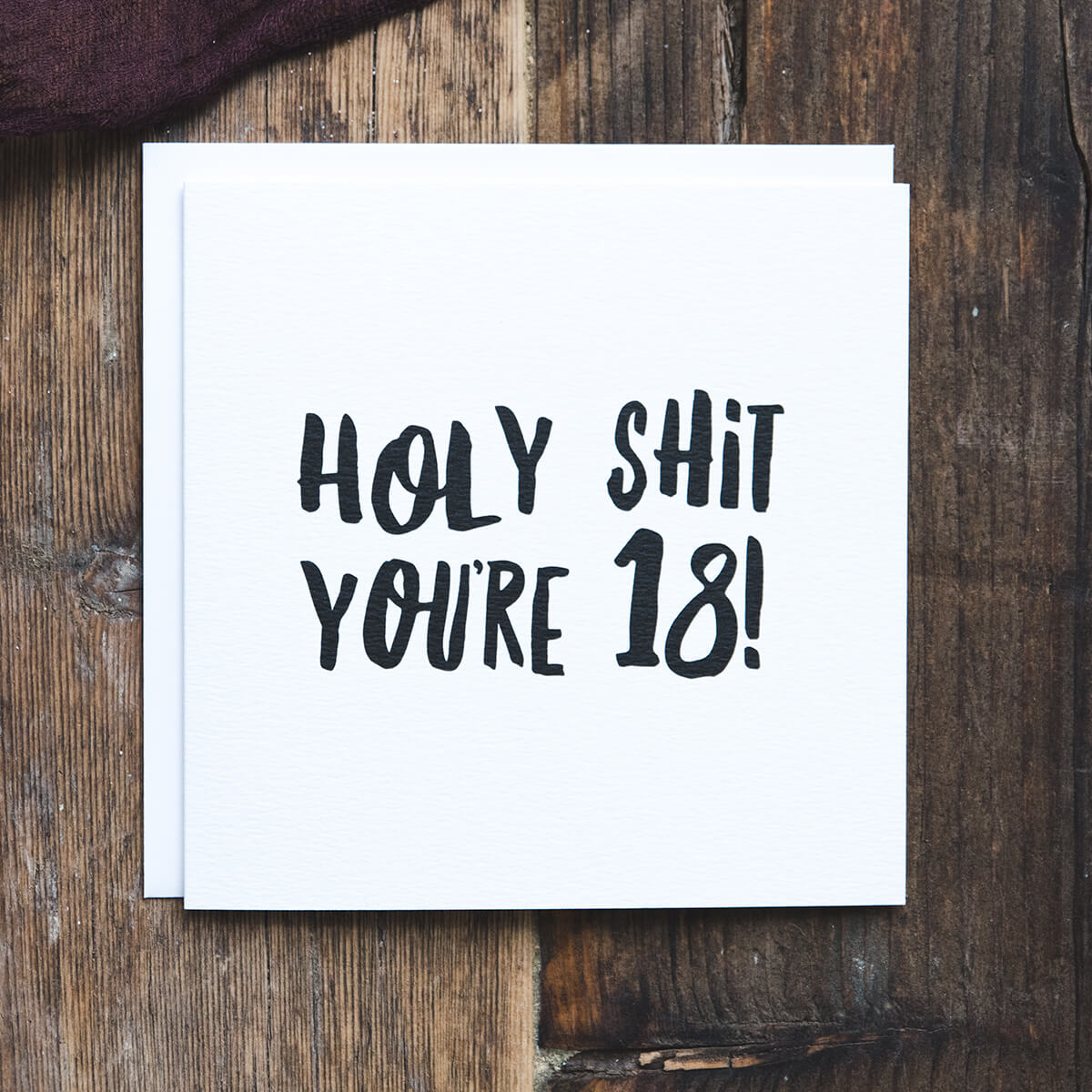 Holy Shit You&#39;re 18! Funny Birthday Card - I am Nat Ltd - Greeting Card