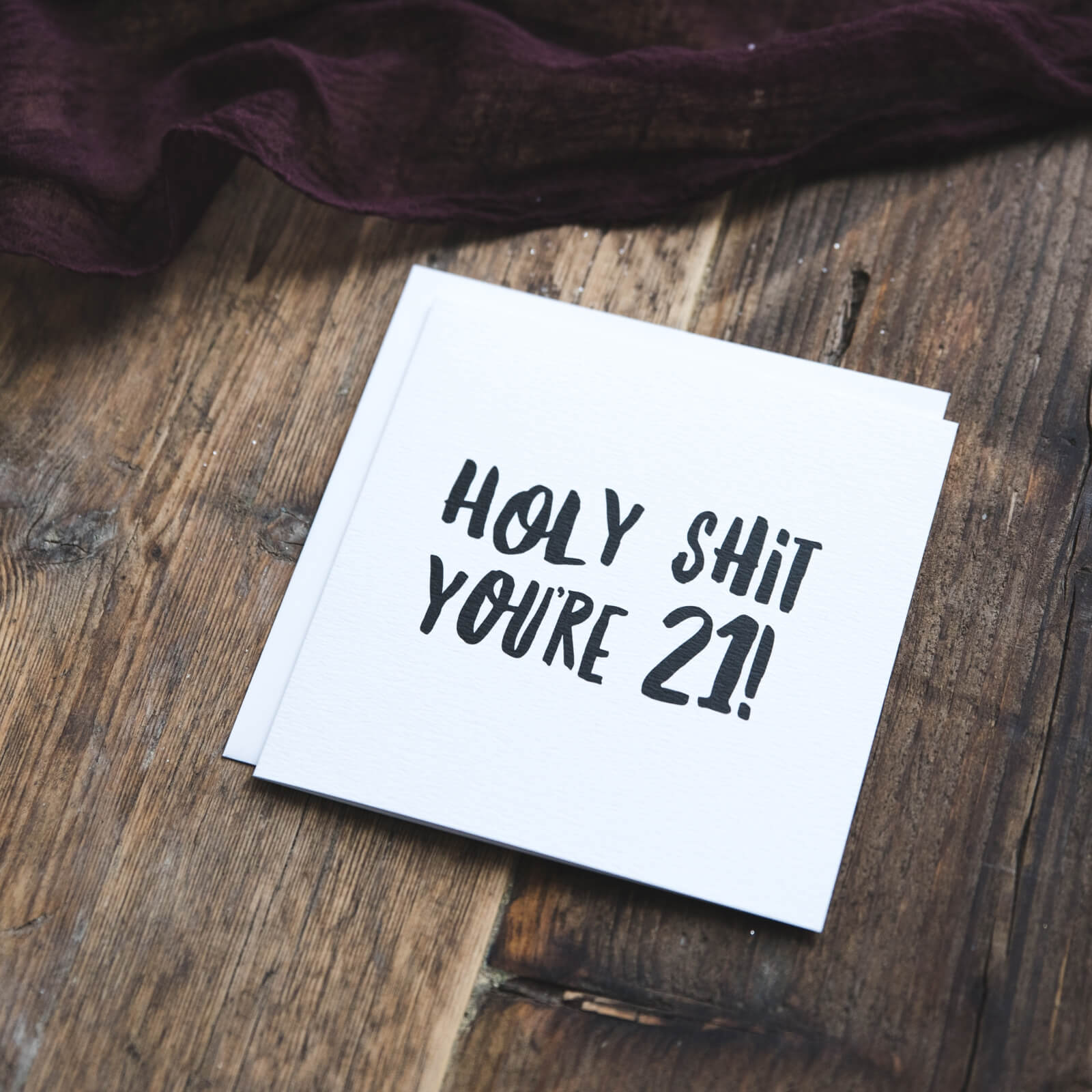 Holy Shit You&#39;re 21! Funny Birthday Card - I am Nat Ltd - Greeting Card