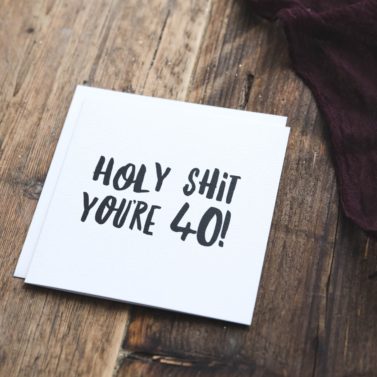 Holy Shit You&#39;re 40! Funny Milestone Birthday Card - I am Nat Ltd - Greeting Card