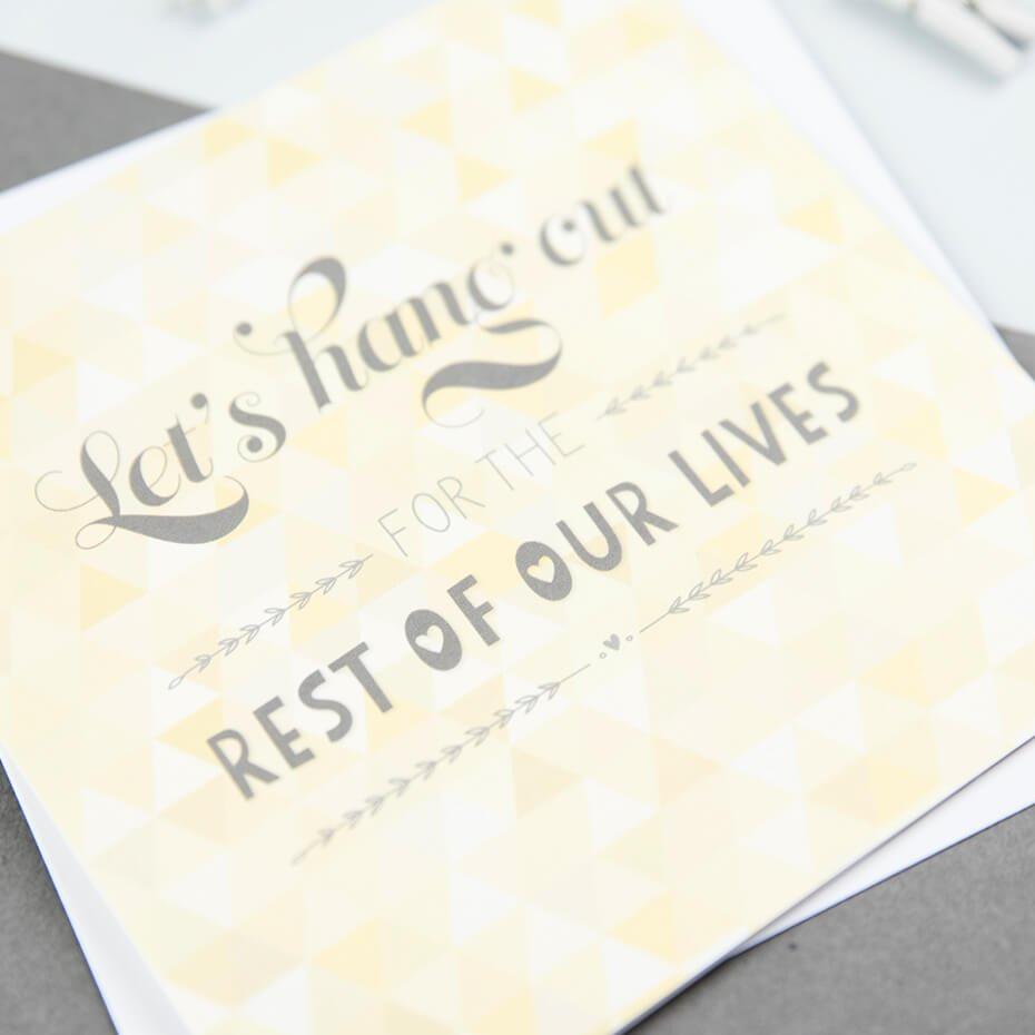 ‘Let’s Hang Out’ Proposal Or Wedding Day Card - I am Nat Ltd - Greeting Card