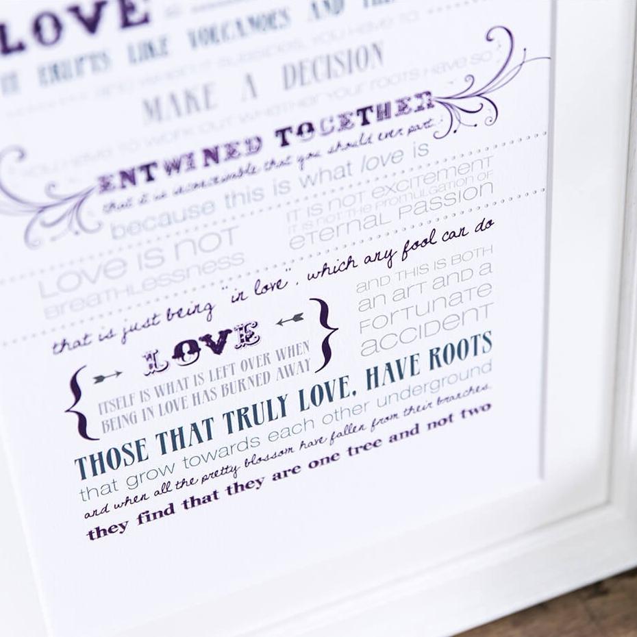 'Love Is A Temporary Madness' Typographic Wedding And Anniversary Print - I am Nat Ltd - Print