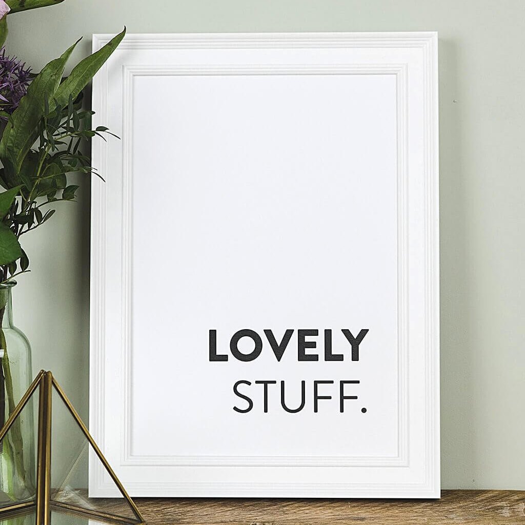 'Lovely Stuff' Minimalist Typography Print - I am Nat Ltd - Print