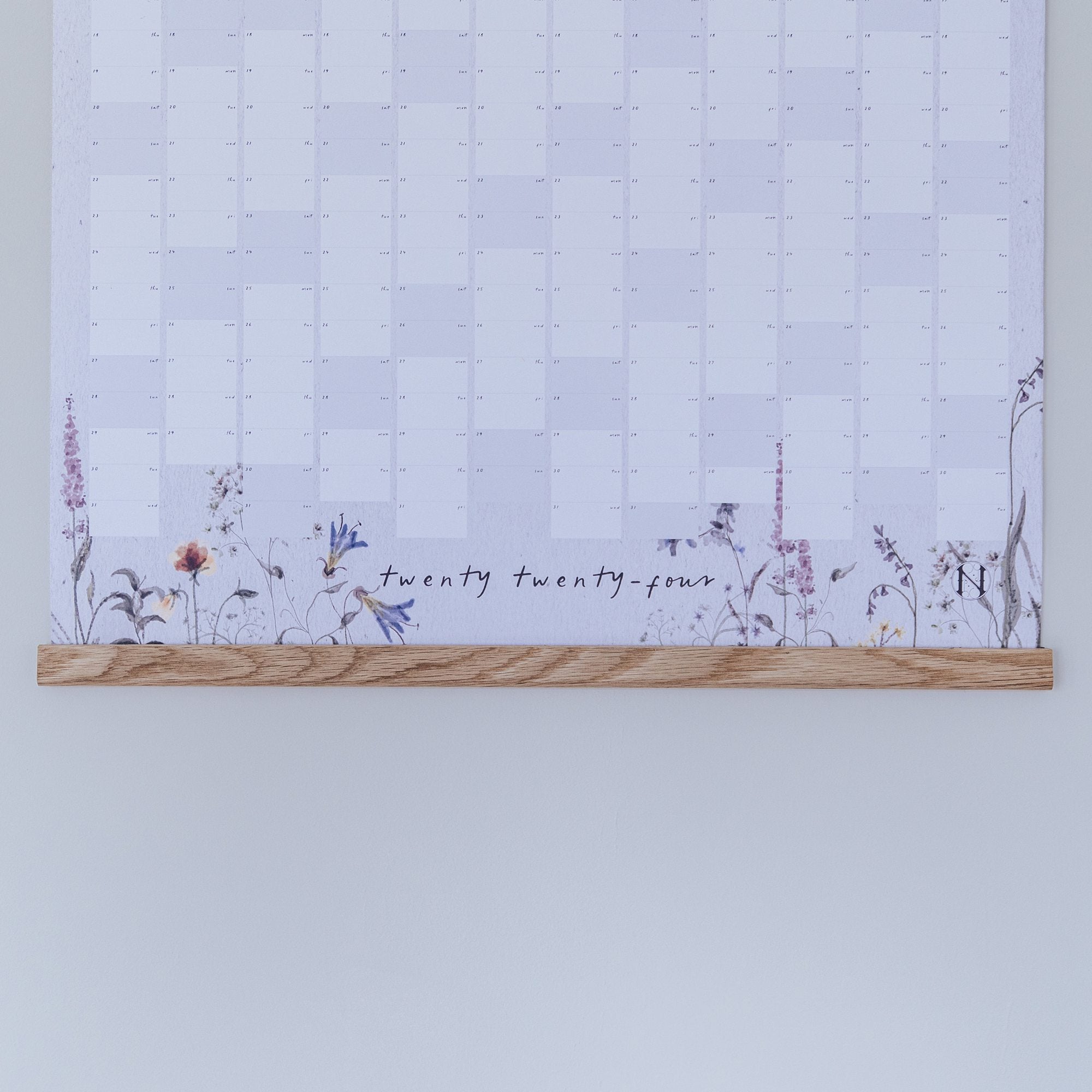 Meadow Flowers 2024 Wall Planner - I am Nat Ltd - Wall Planner