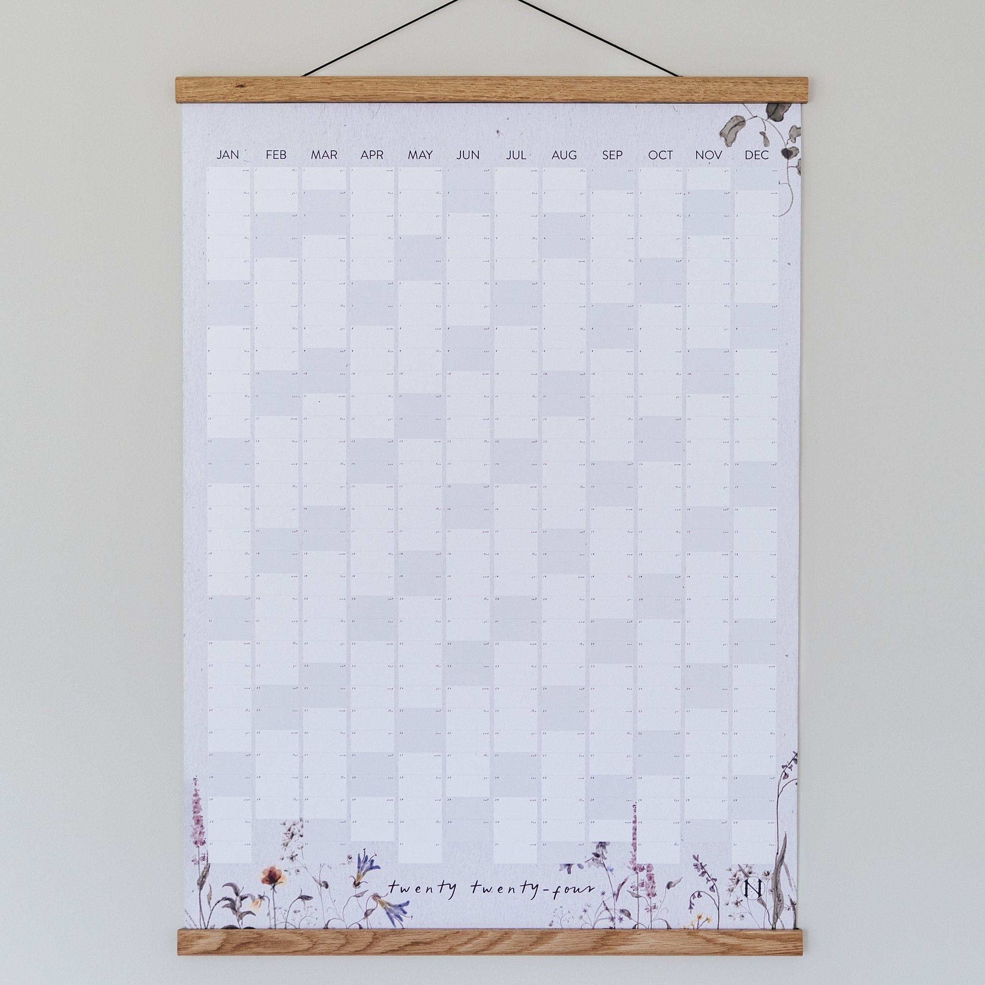 Meadow Flowers 2024 Wall Planner - I am Nat Ltd - Wall Planner