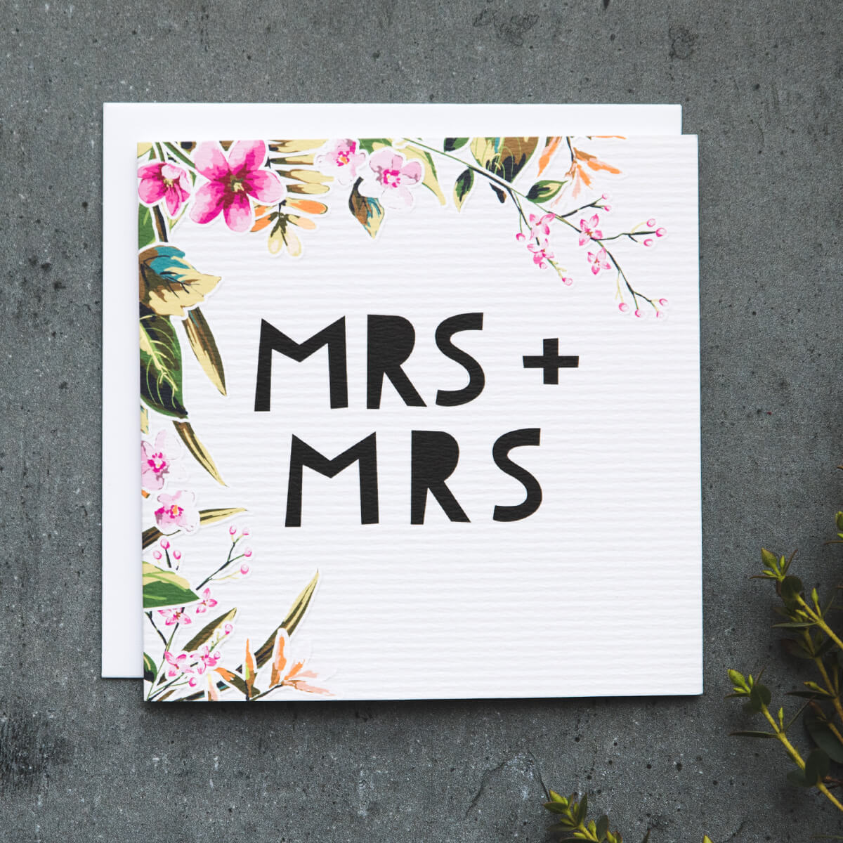 'Mrs + Mrs' Gay Wedding Card - I am Nat Ltd - Greeting Card