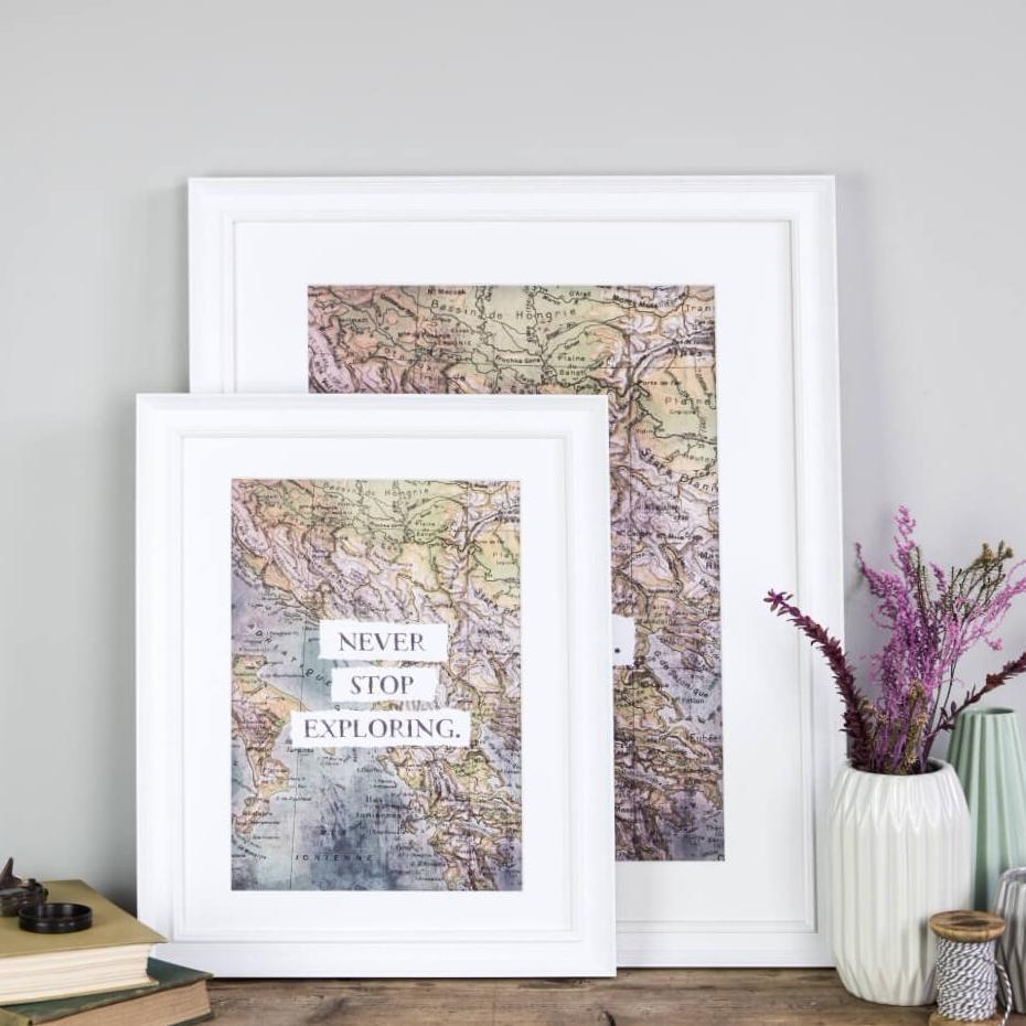 'Never Stop Exploring' Motivational Travel Print - I am Nat Ltd - Print