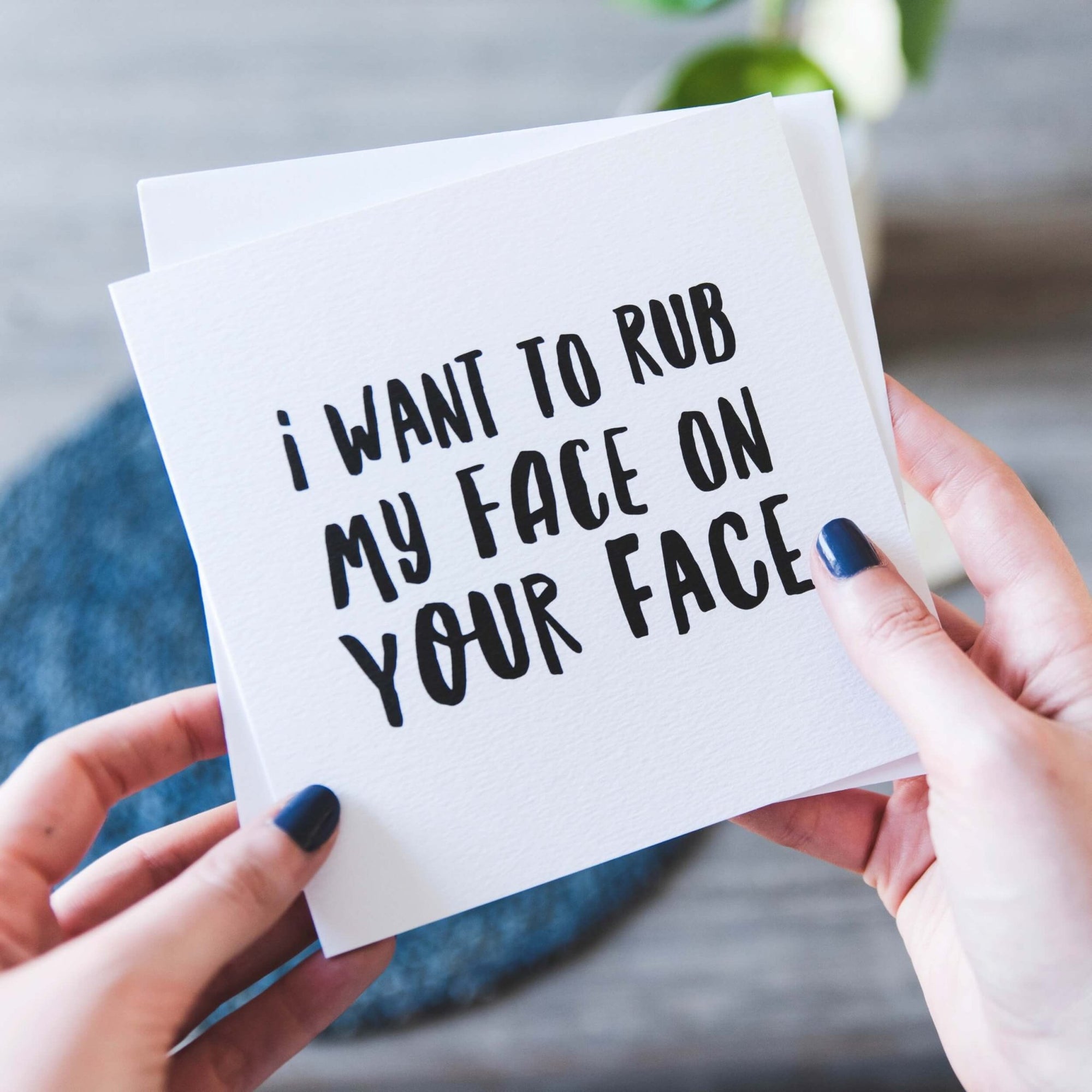 ’Rub My Face On Your Face’ Quirky Anniversary Card - I am Nat Ltd - Greeting Card