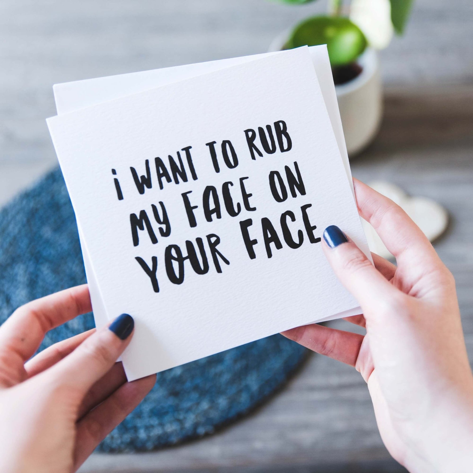 ’Rub My Face On Your Face’ Quirky Anniversary Card - I am Nat Ltd - Greeting Card