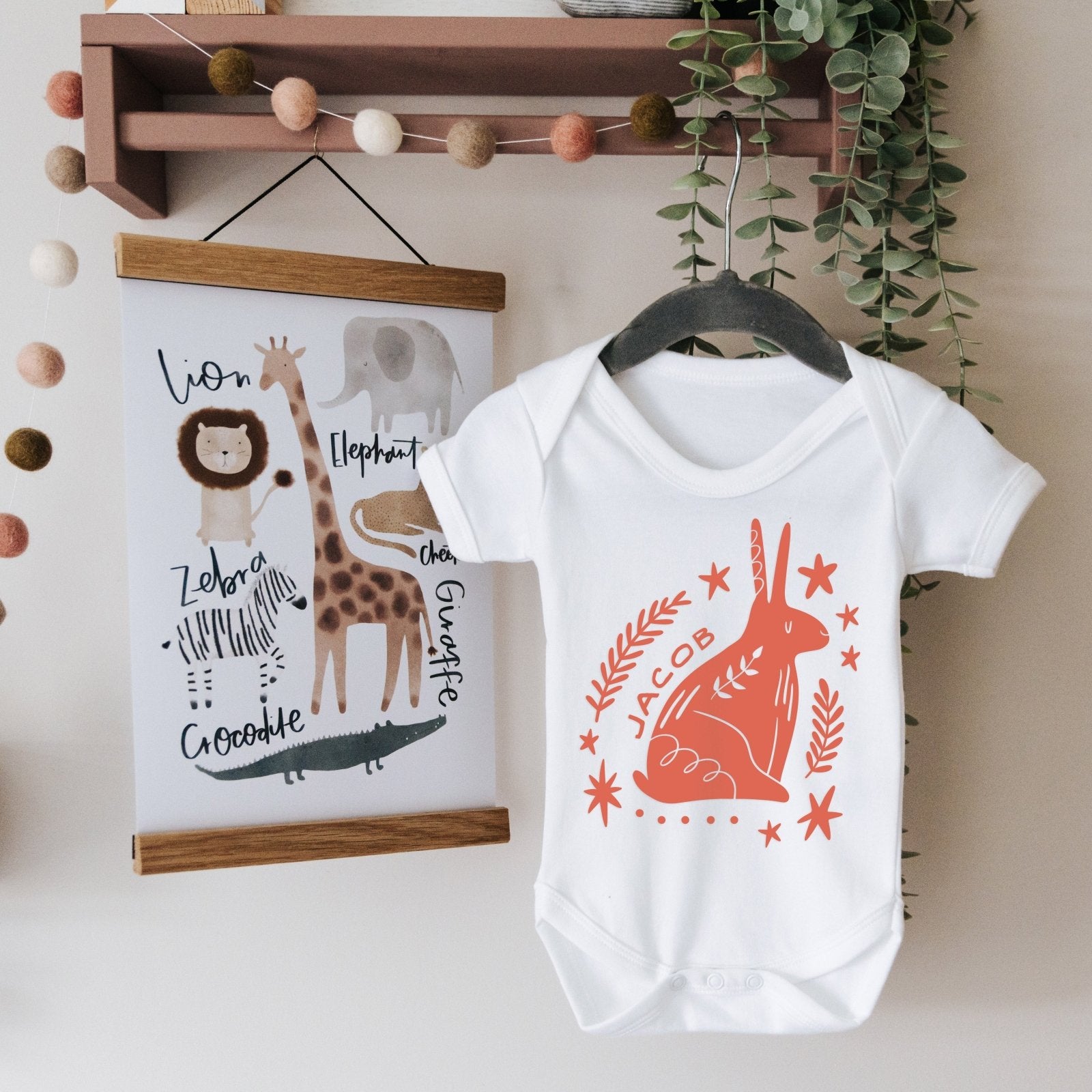 Scandi Bunny Personalised Babygrow - I am Nat Ltd - Babygrow