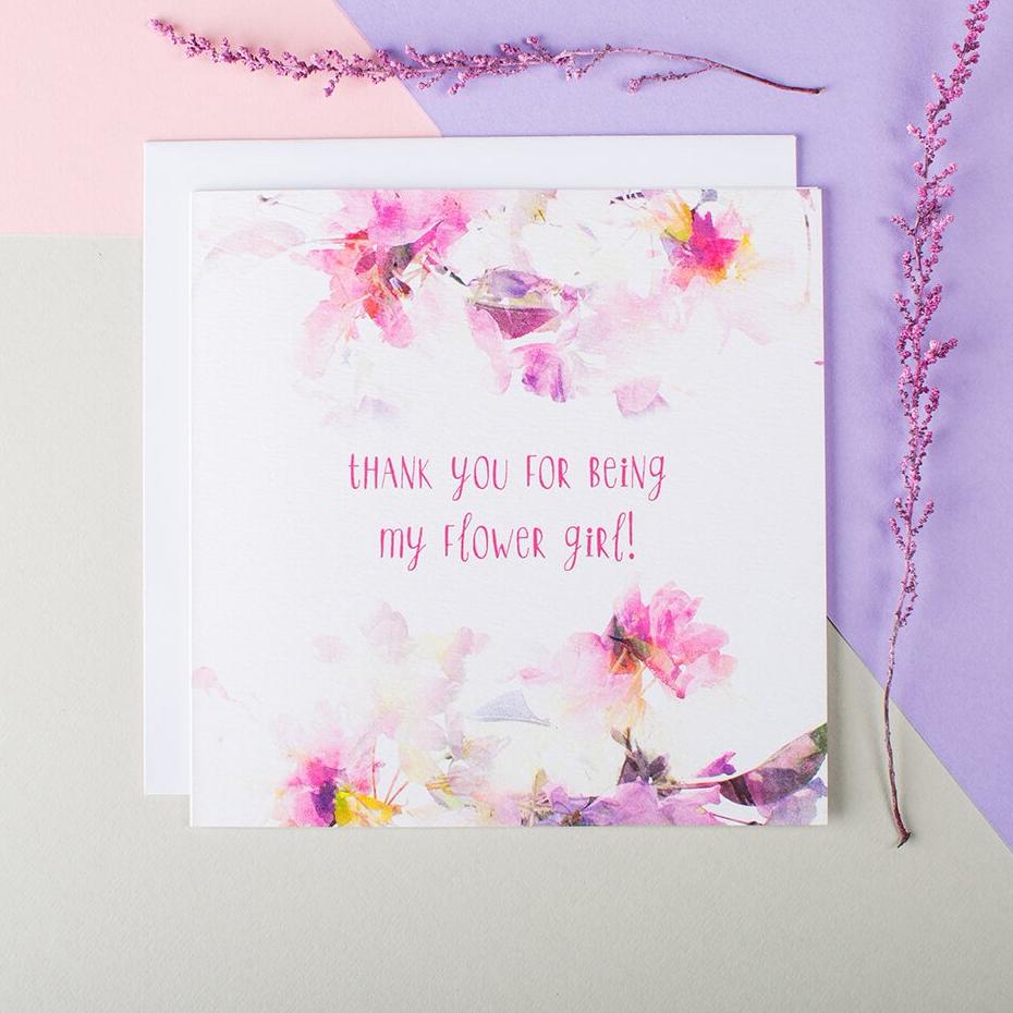 ‘Thank You For Being My Flower Girl’ Wedding Card - I am Nat Ltd - Greeting Card