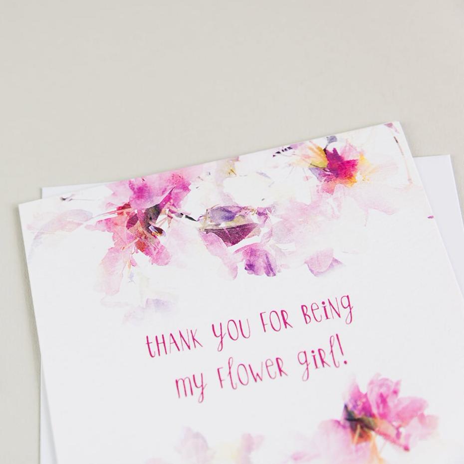 ‘Thank You For Being My Flower Girl’ Wedding Card - I am Nat Ltd - Greeting Card