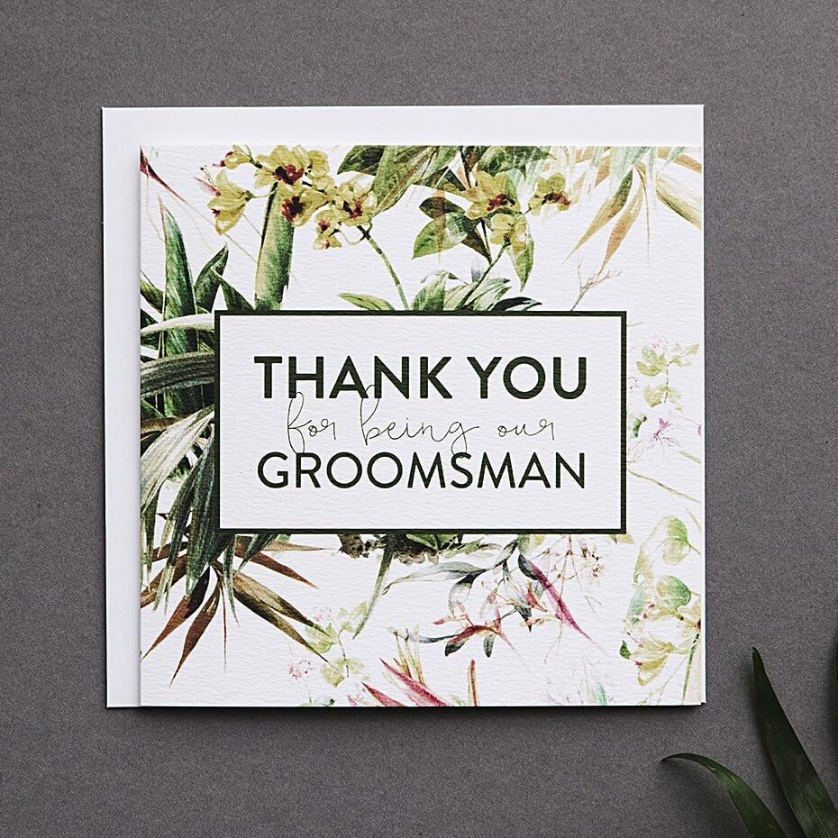 'Thank You For Being Our Groomsman’ Wedding Card - I am Nat Ltd - Greeting Card