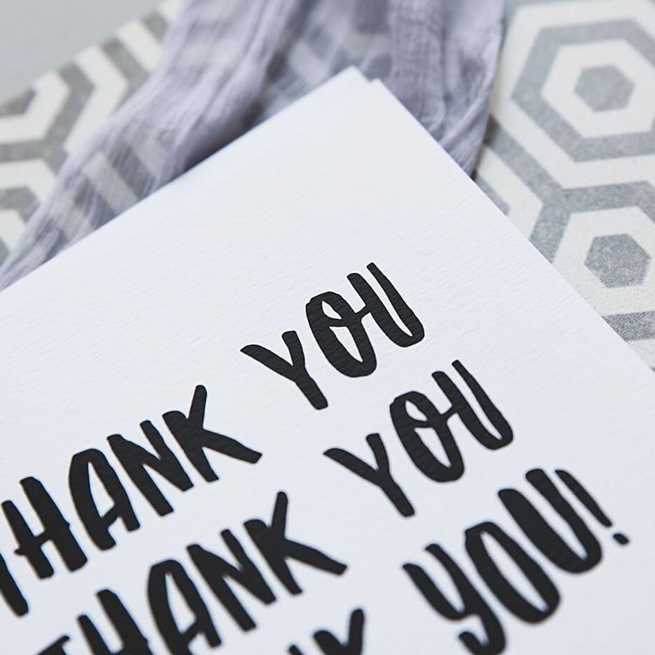 &#39;Thank You! Thank you! Thank You! Appreciation Card - I am Nat Ltd - Greeting Card