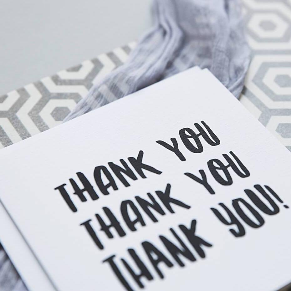 &#39;Thank You! Thank you! Thank You! Appreciation Card - I am Nat Ltd - Greeting Card